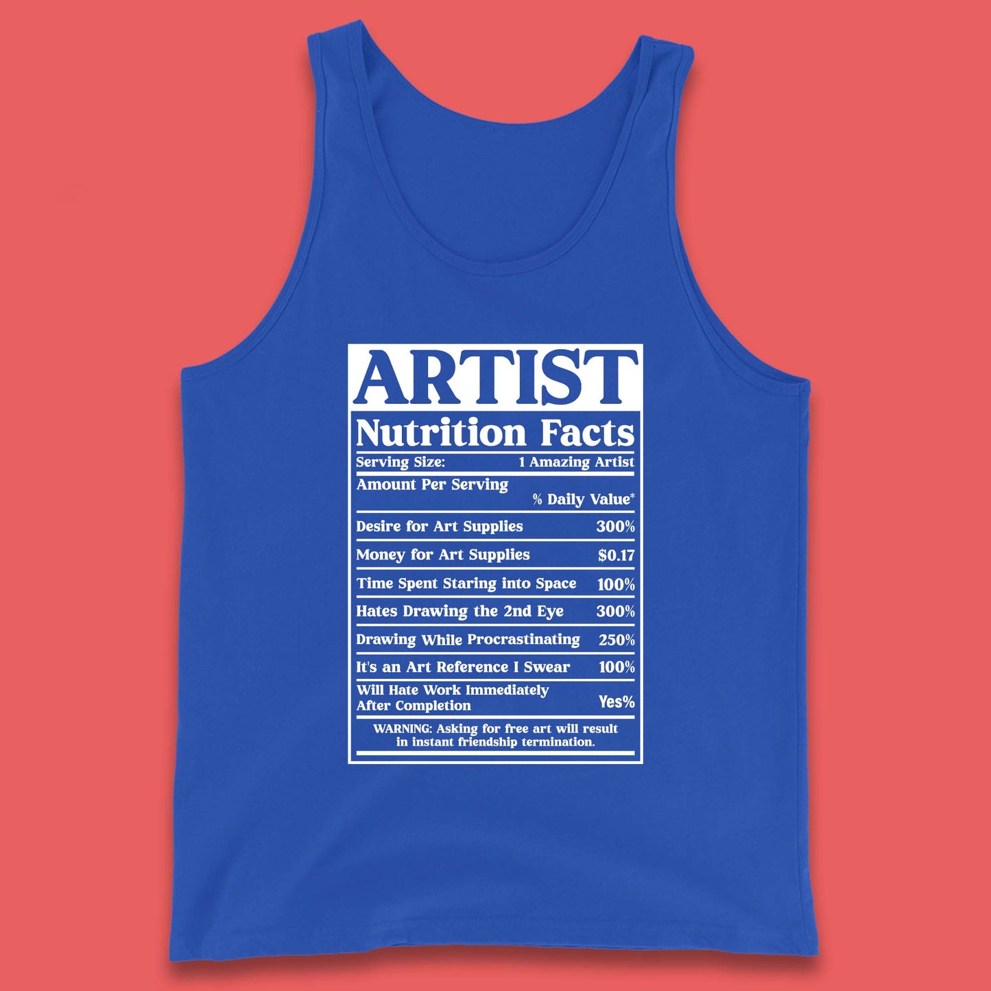 Artist Nutrition Facts Tank Top