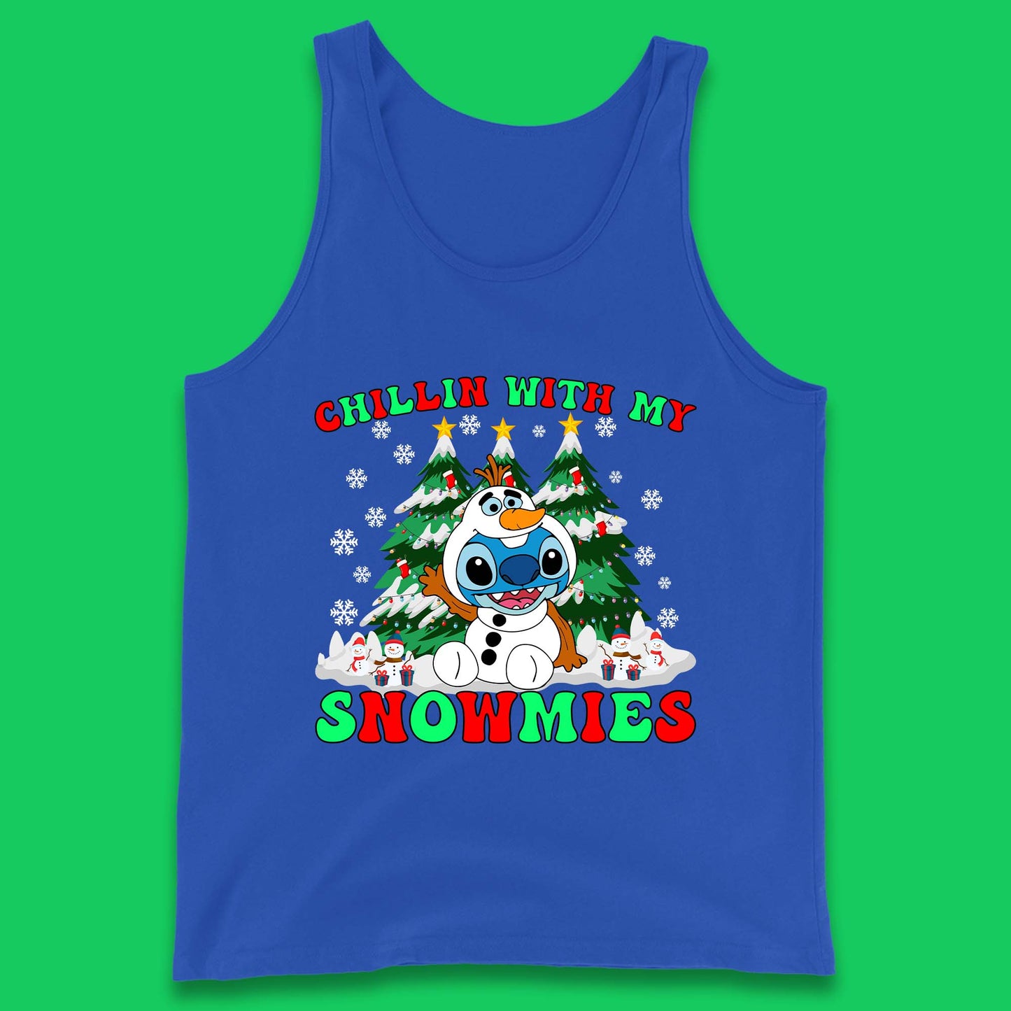 Snowman Stitch Christmas Tank Top