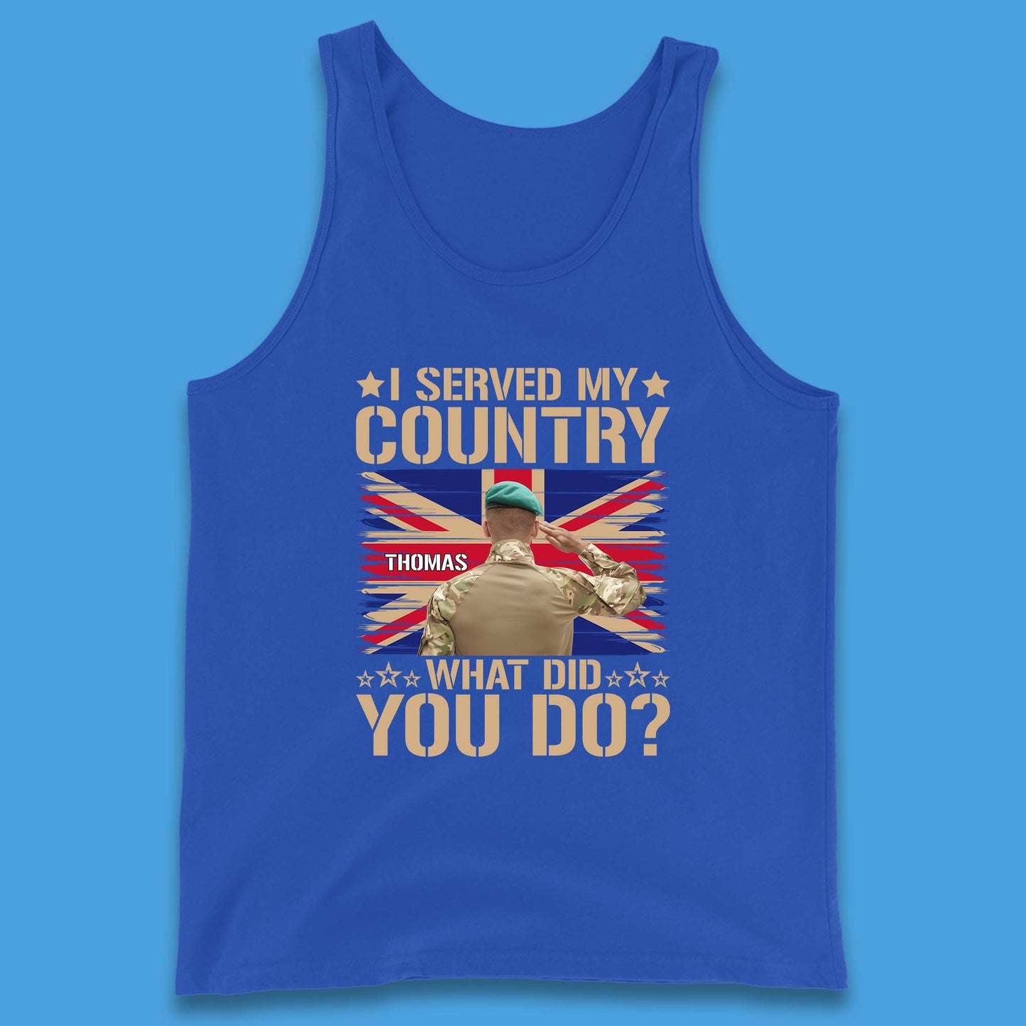 Personalised I Served My Country Tank Top
