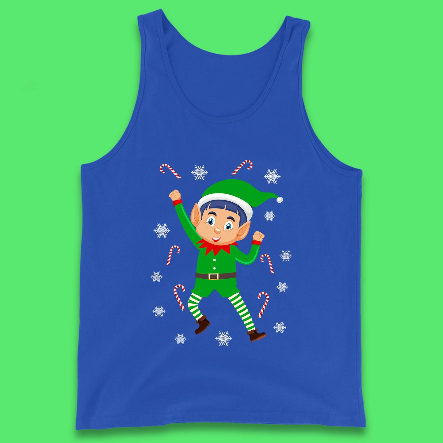 christmas elf cartoon tank top
