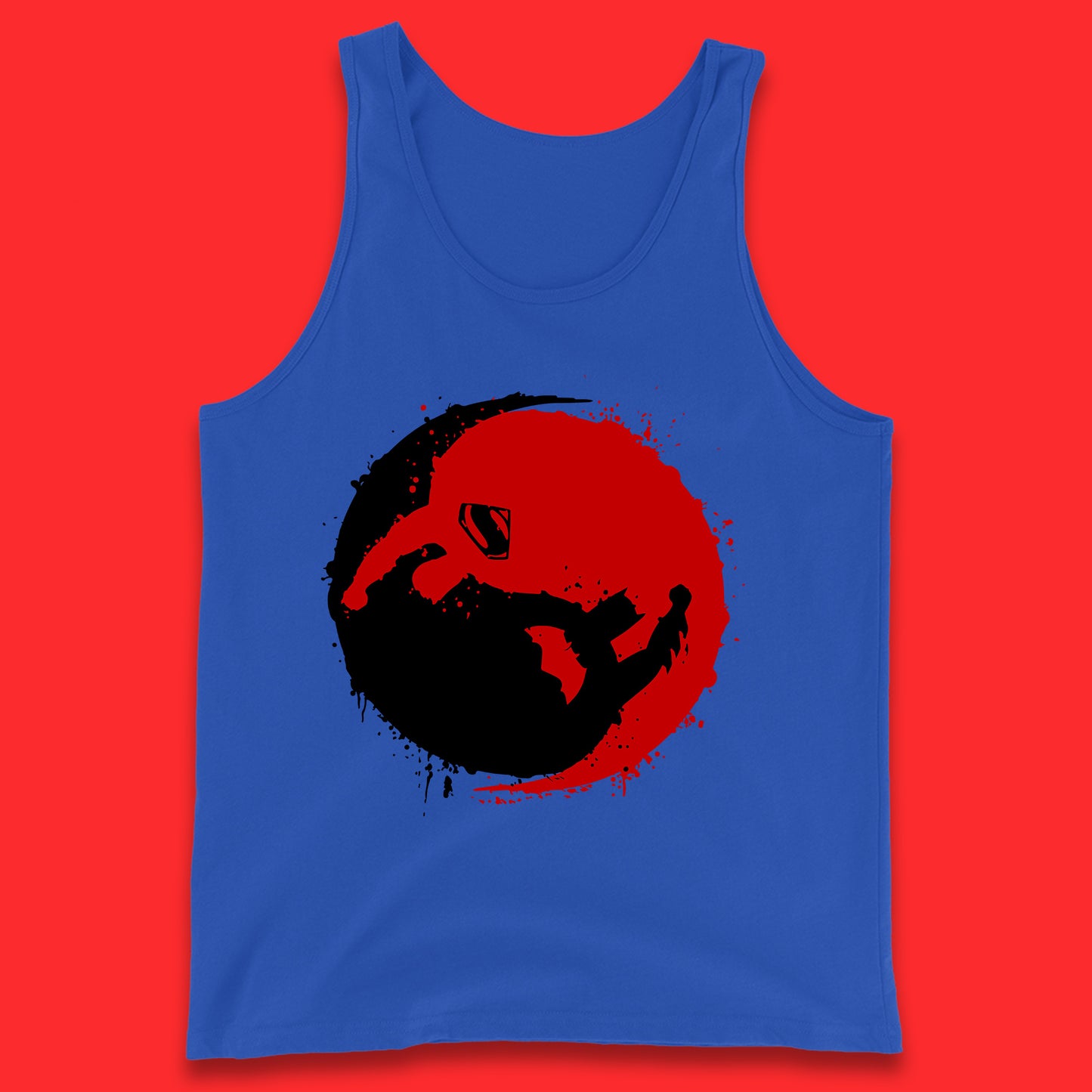Dc Comics American Superheros Superman And Batman Fictional Movie Character Anime Yin Yang Spoof Tank Top