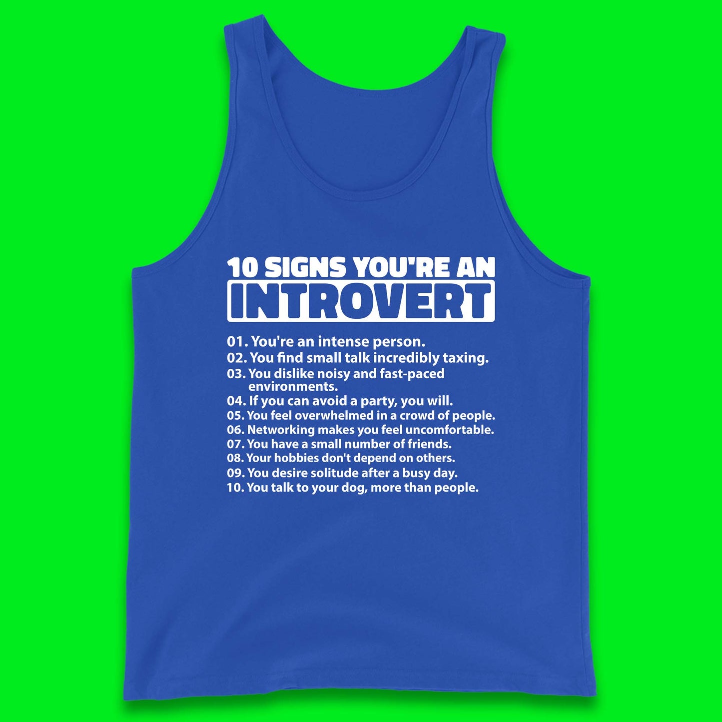 10 Signs You're An Introvert Tank Top