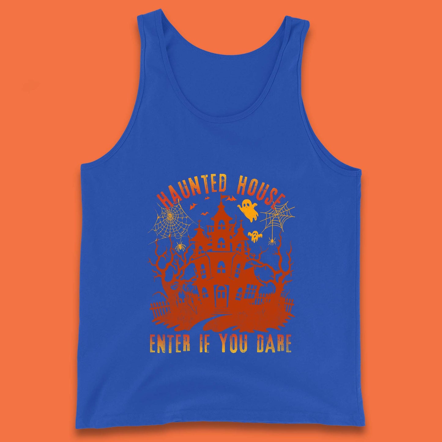 Haunted House Enter If You Dare Scary Halloween Nightmare House Spooky Season Halloween Party Tank Top