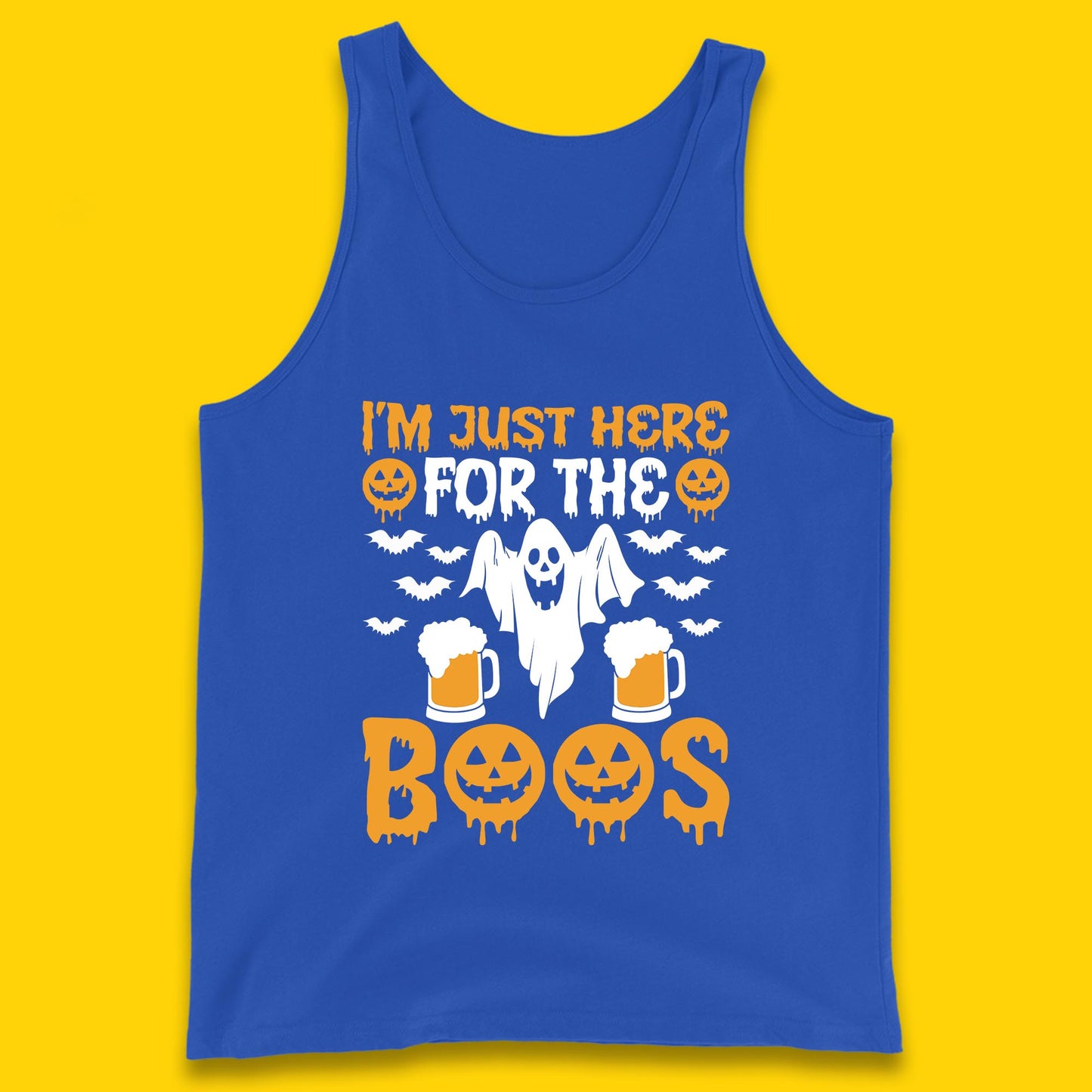 I'm Just Here For The Boos Halloween Boo Ghosts Drinking Beer Tank Top