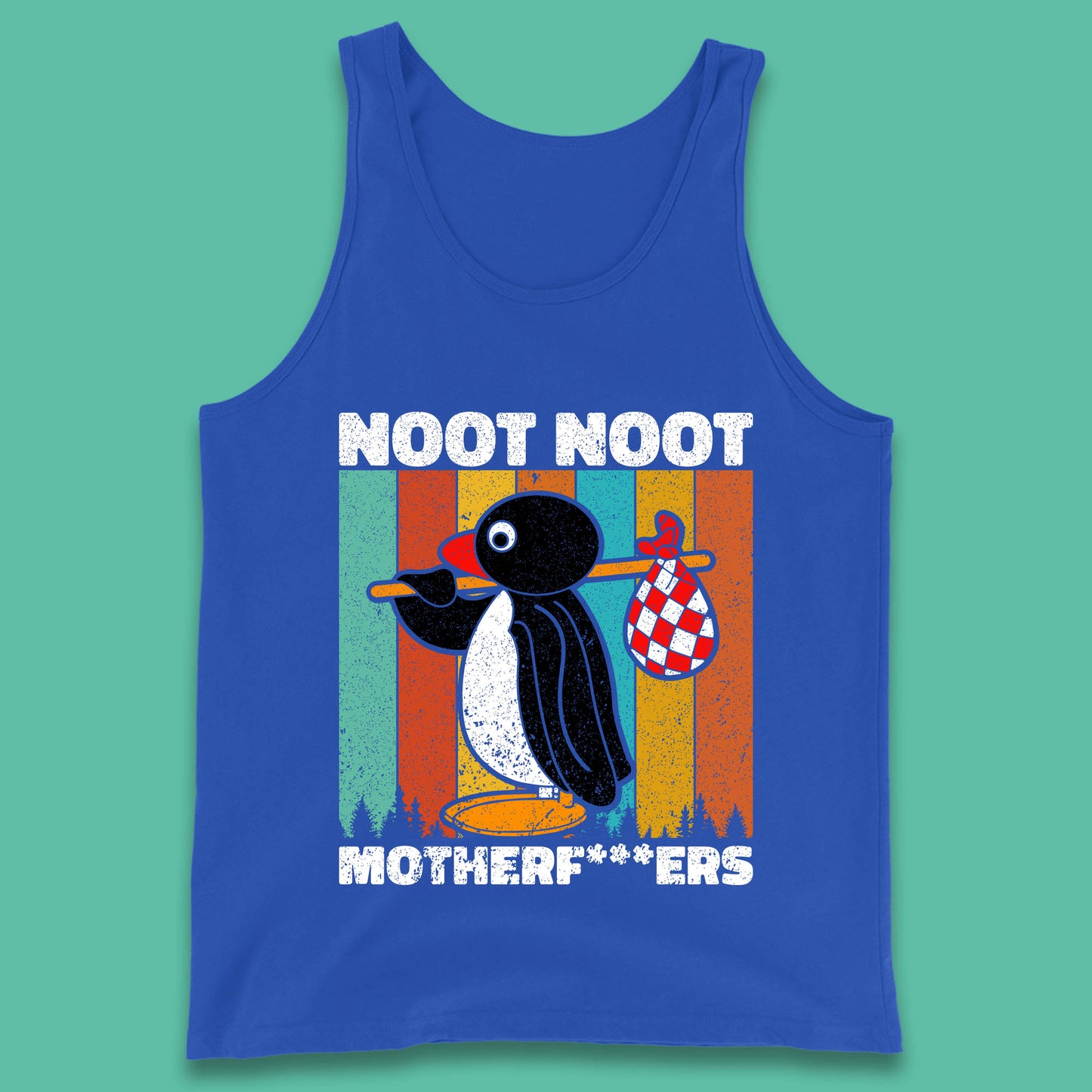 Noot Noot Pingu Madafakas Motherfcukers Funny Meme Vintage Retro Cartoon Anime Manga Tank Top