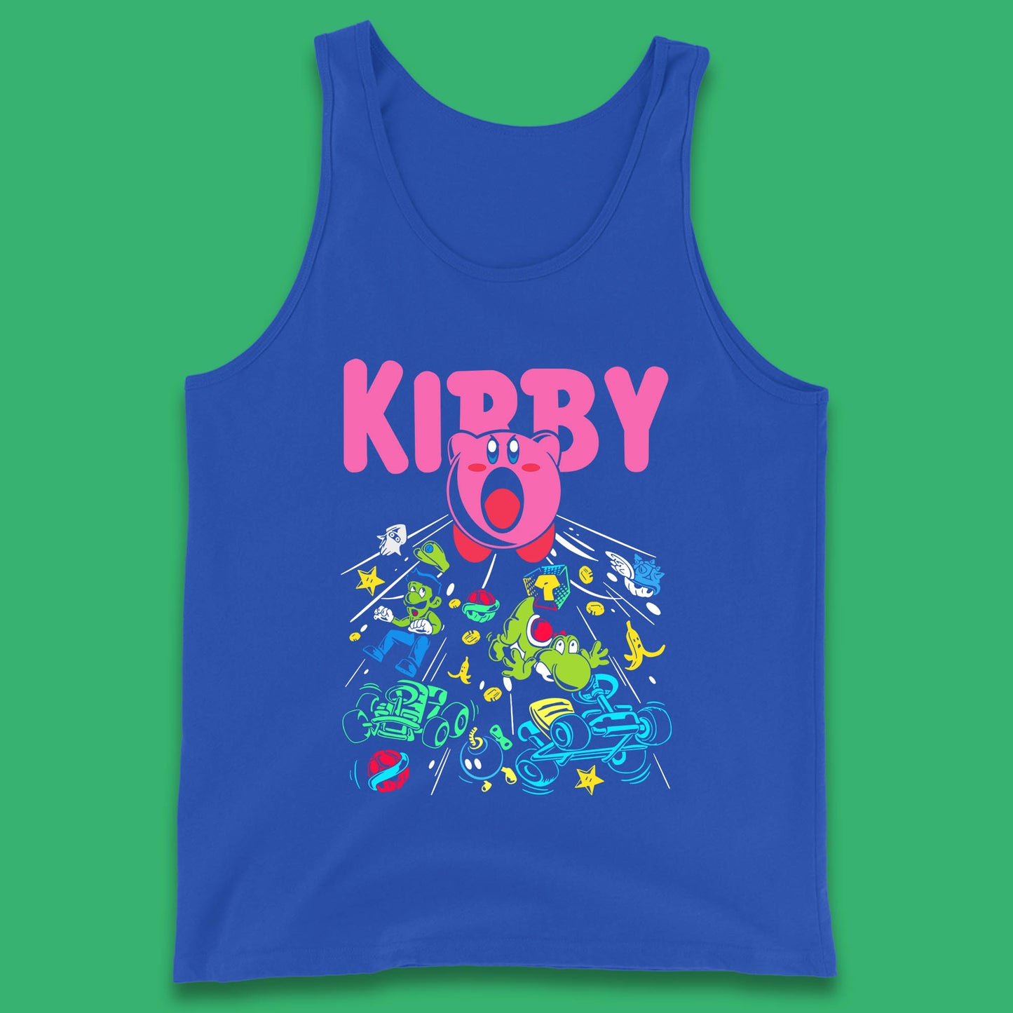 Kirby Consume Karting Mario Kart Ghost Band Heavy Metal Kirby Retro Gaming Tank Top