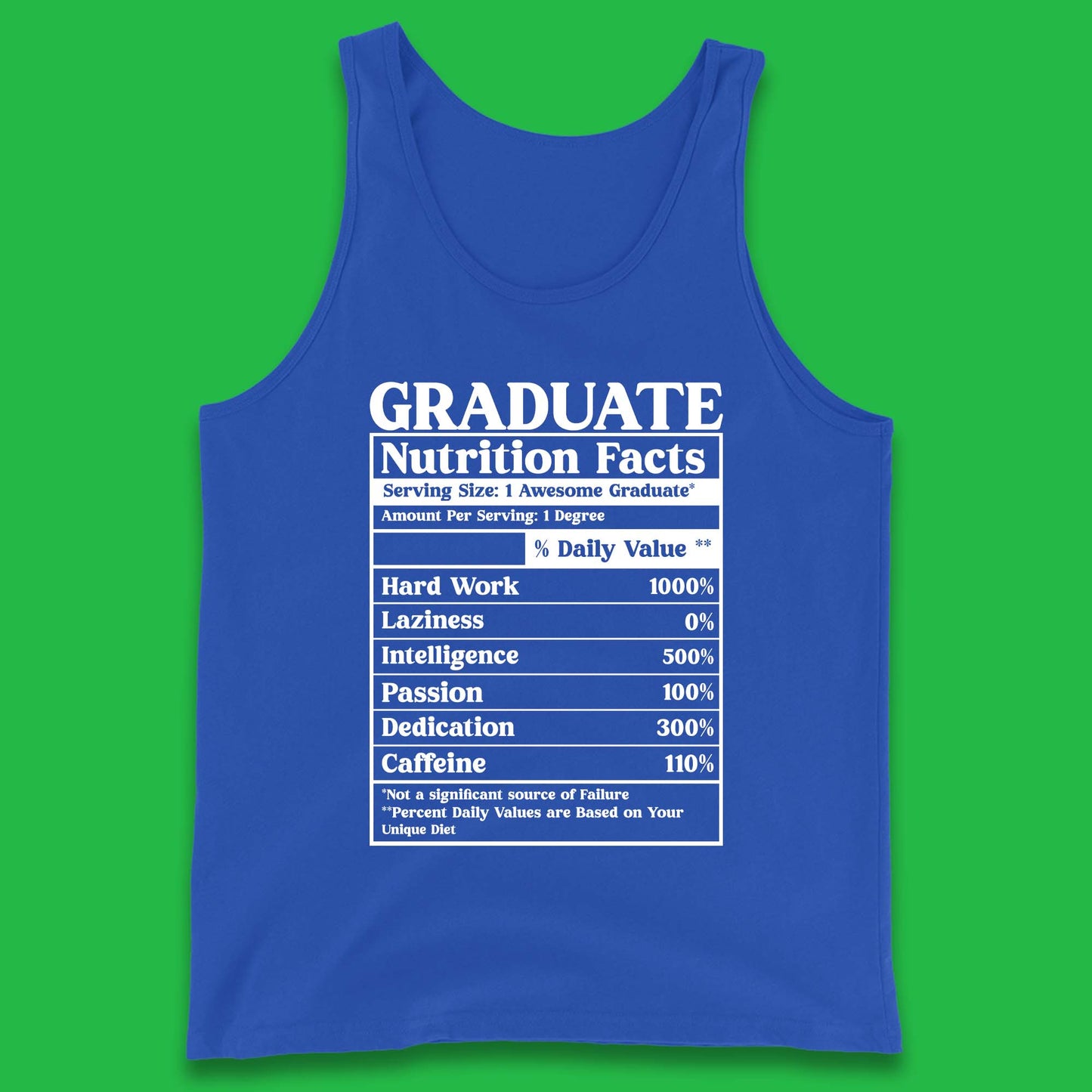 Graduate Nutrition Facts Tank Top