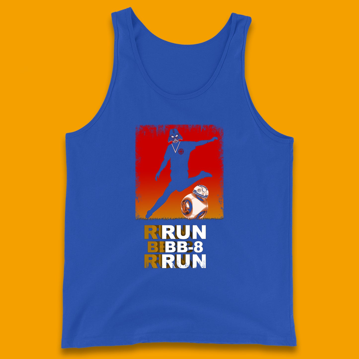 Run BB-8 Run Darth Vader Hitting BB8 Sci Fi Adventure Movie Character Star Wars 46th Anniversary Tank Top