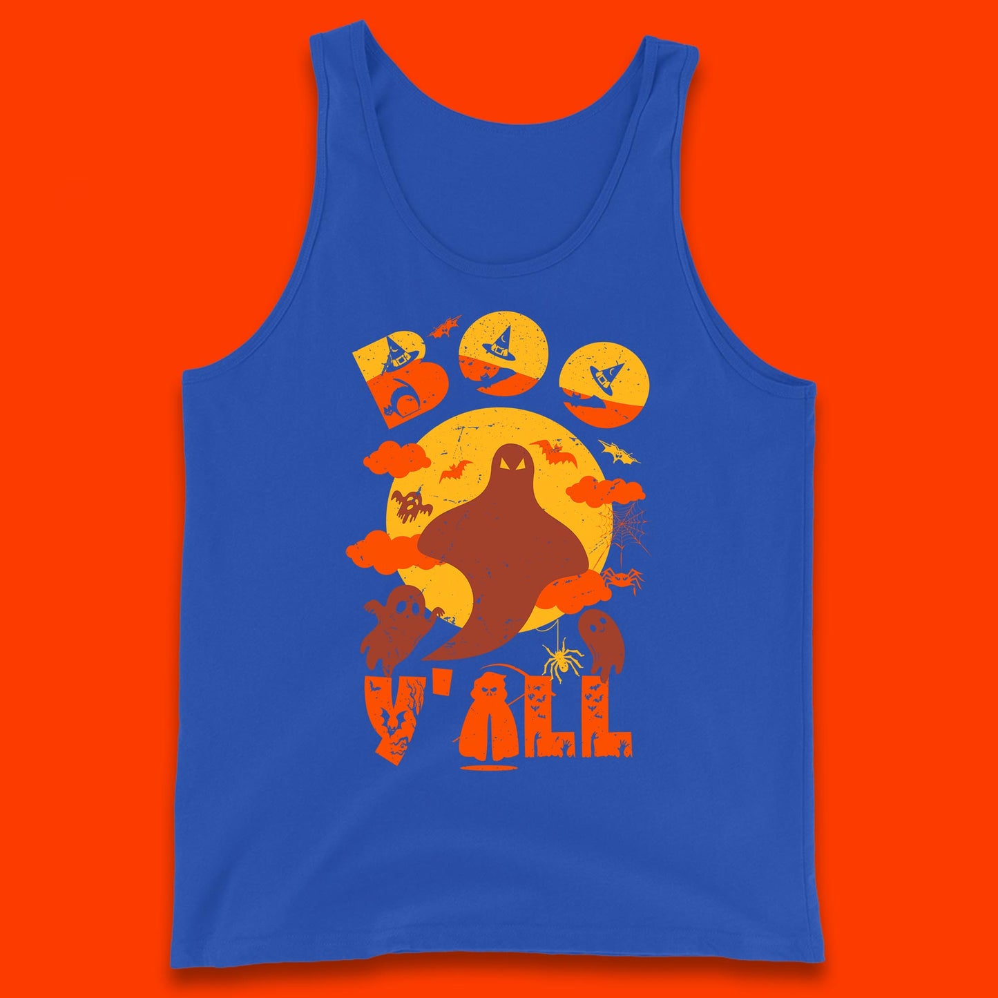 Halloween Boo Y'all Hey Boo Funny Spooky Halloween Party Tank Top