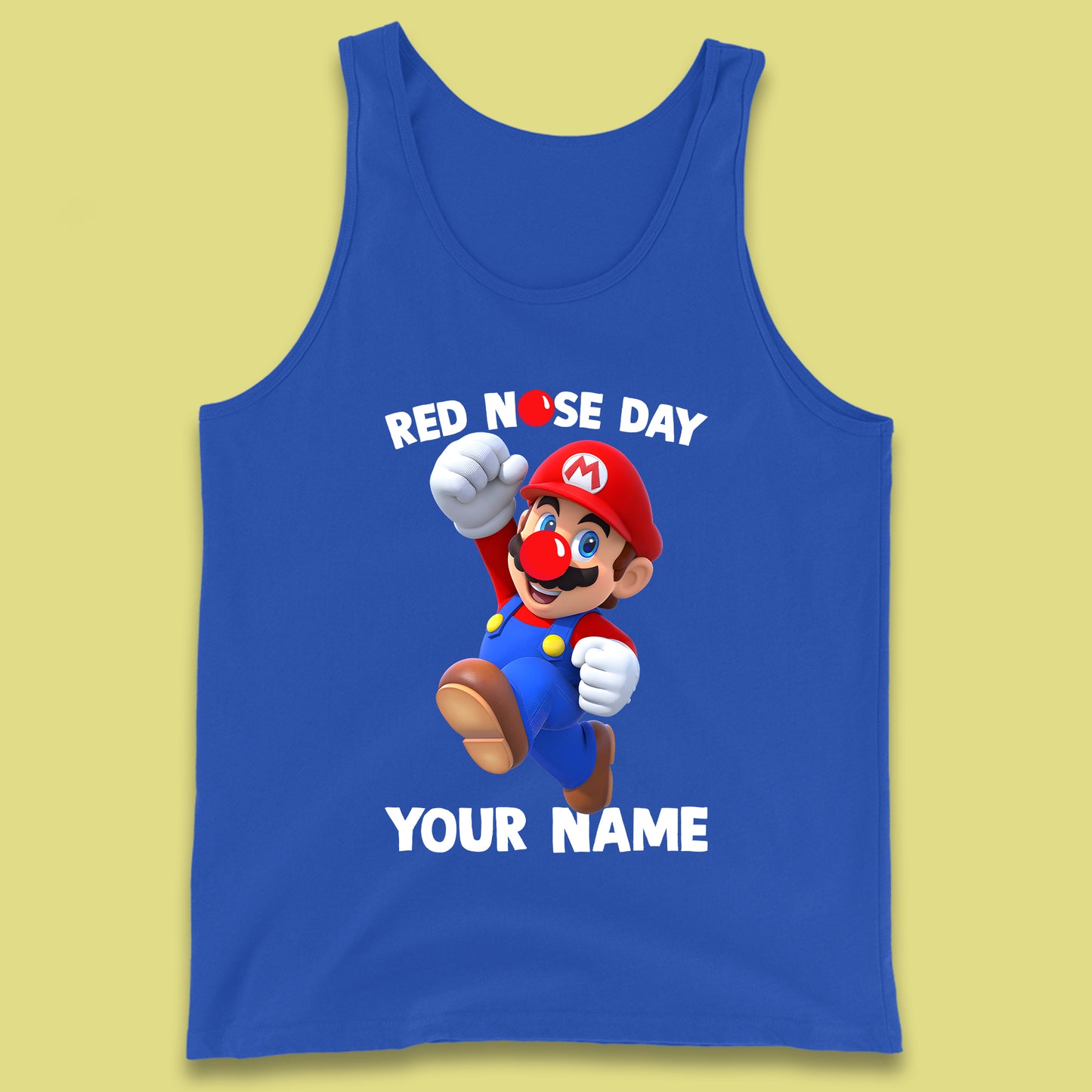 Personalised Super Mario Red Nose Day Tank Top