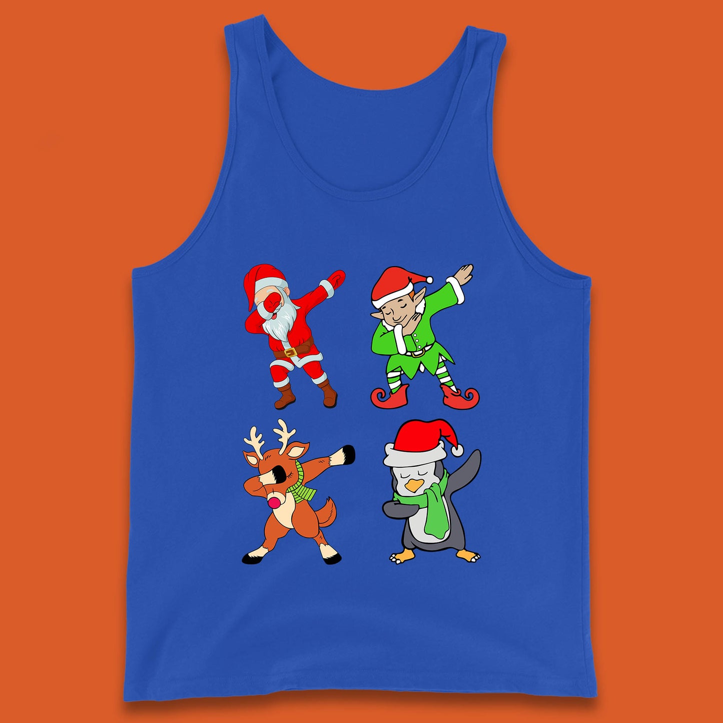 santa claus & friends dabbing tank top