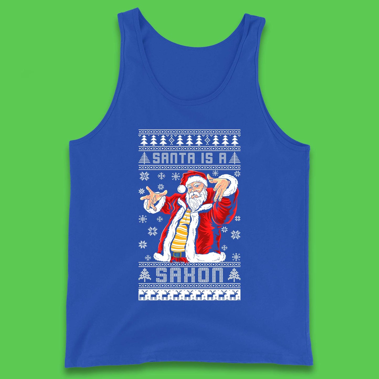 Santa is A Saxon Christmas Tank Top