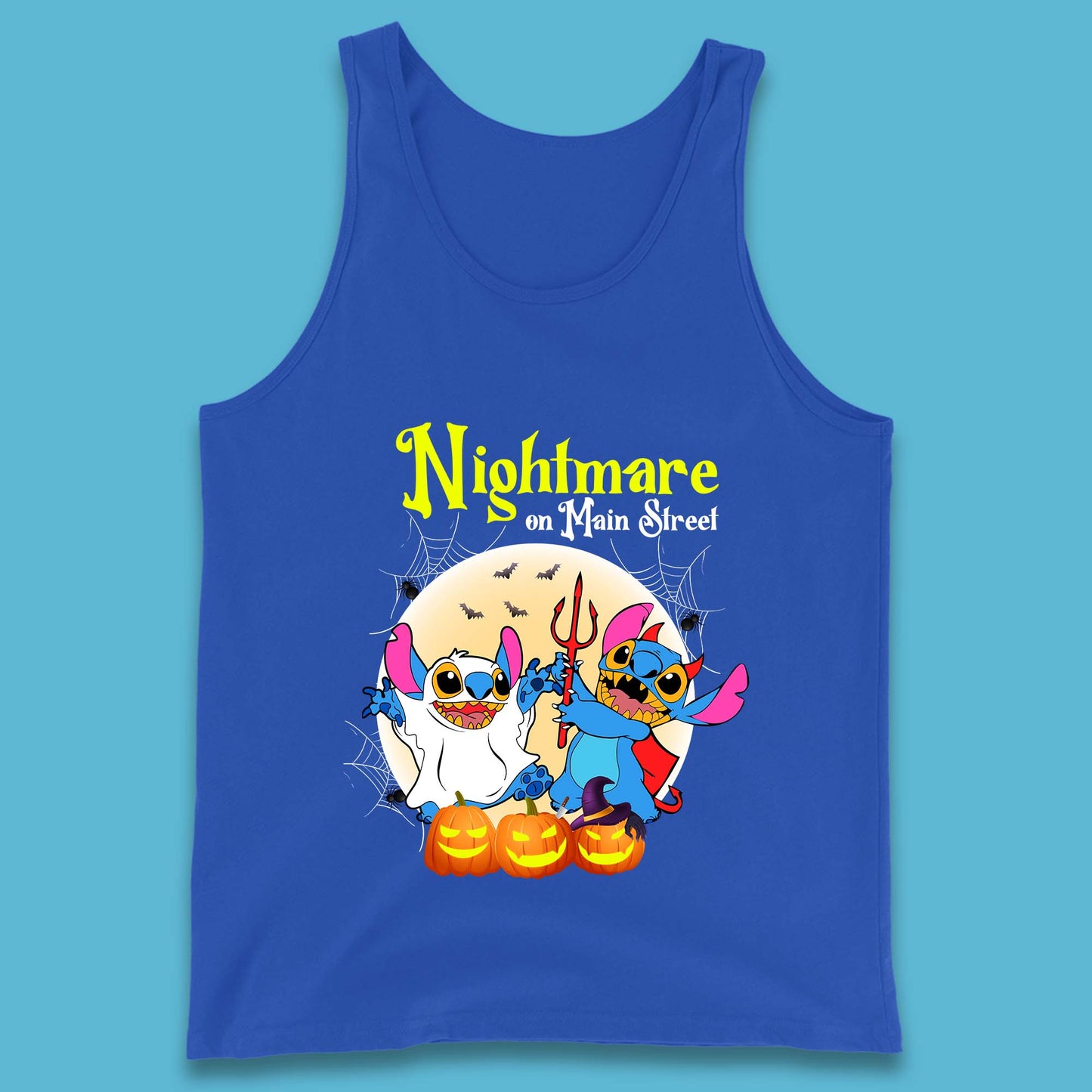Nightmare On Main Street Vintage Stitch Halloween Devil Ghost Stitch Disney Halloween Lilo & Stitch Disney Trip Tank Top