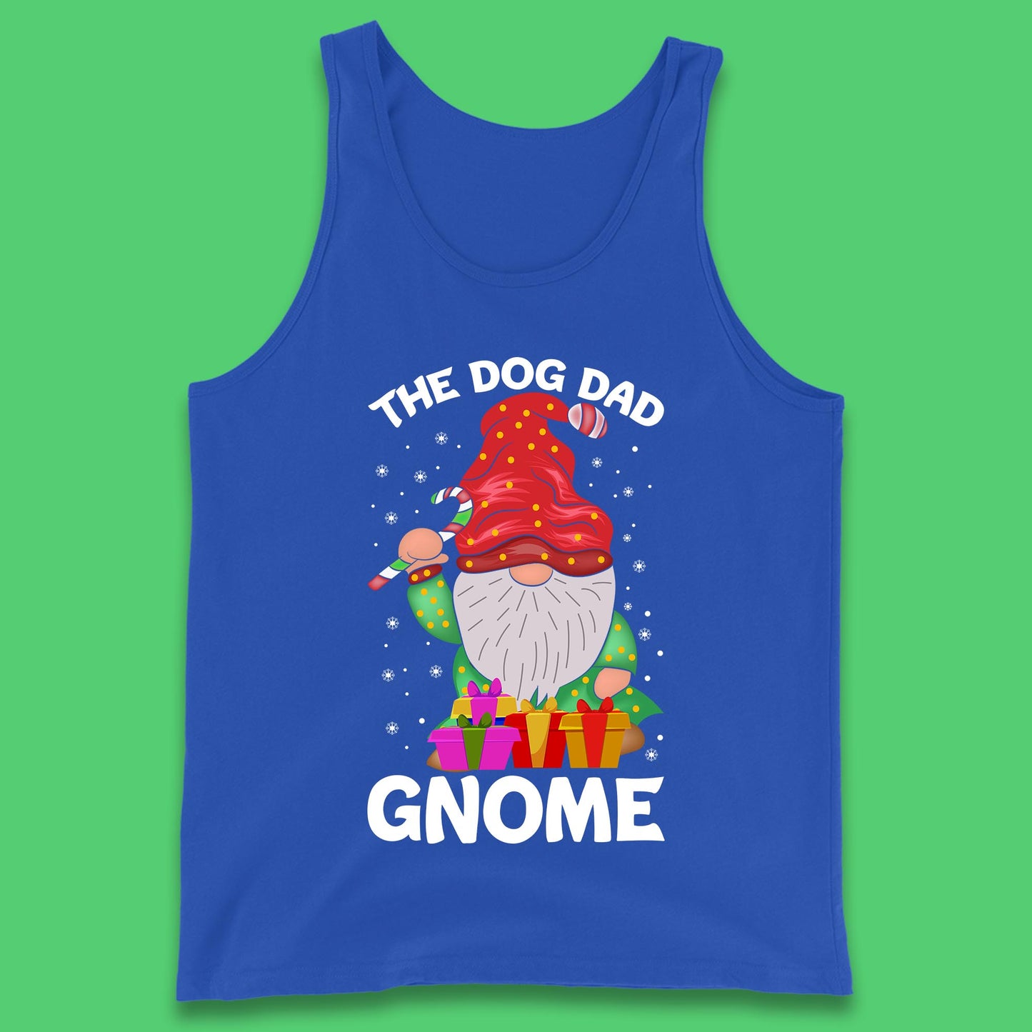 the dog dad gnome christmas tank top