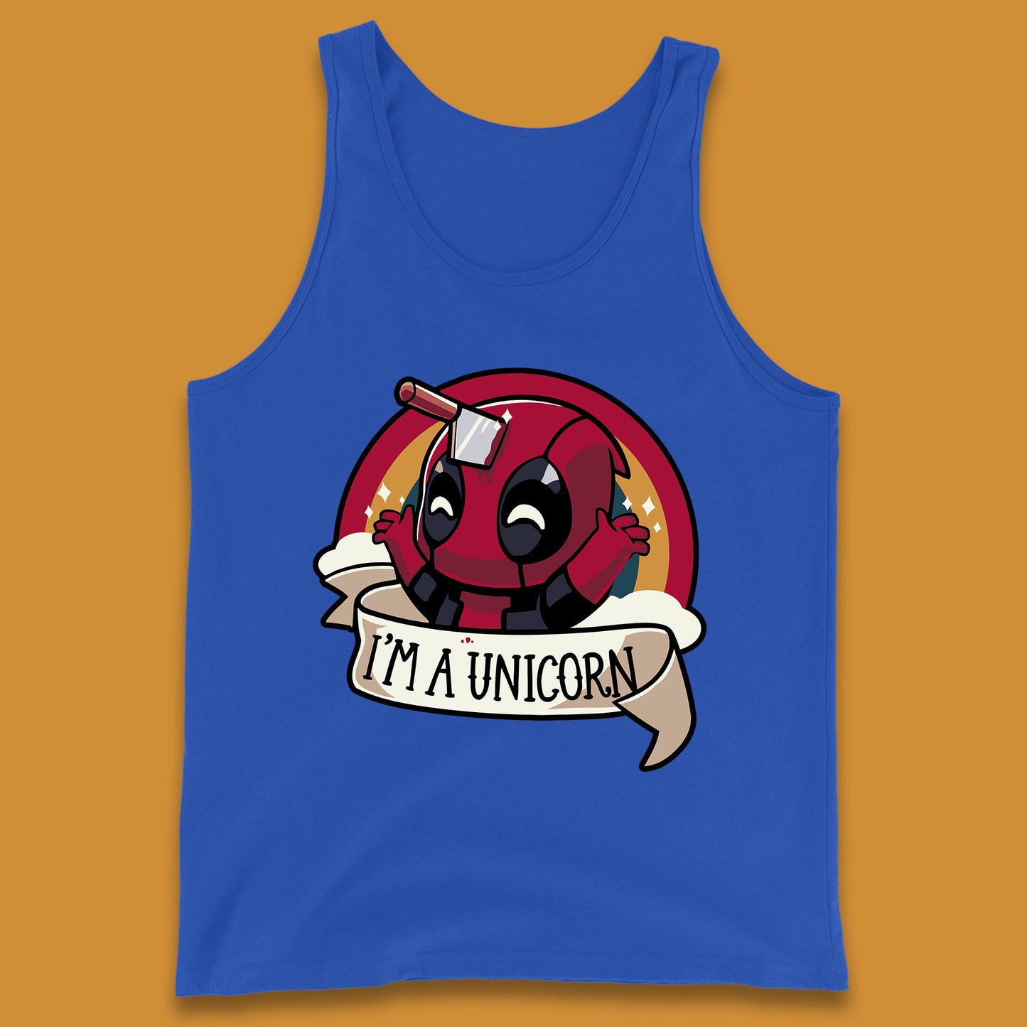 I'm A Unicorn Funny Deadpool Rainbow Colors Marvel Avengers Superhero Fictional Character Tank Top