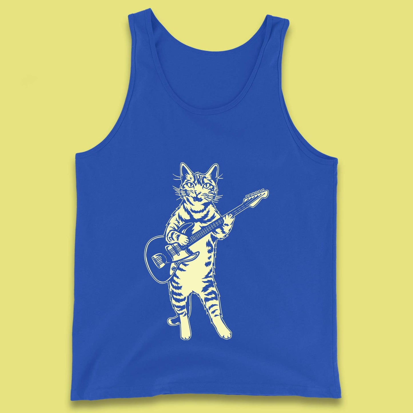Rock Cat Playing Guitar Musician Guitarist Cat Music Lovers Tank Top
