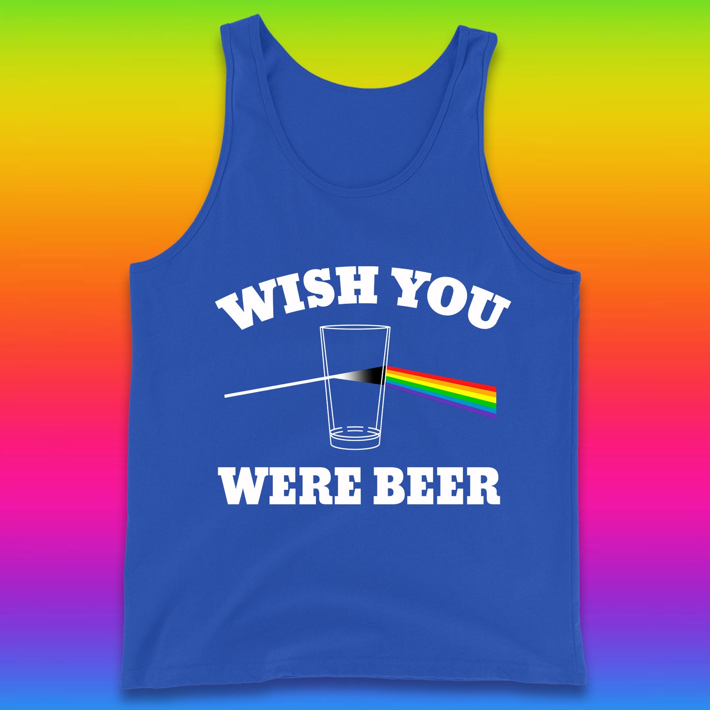 Wish You Were Beer Pink Floyd Beer Parody Song Funny Beer Alcohol Drinking Lovers Tank Top
