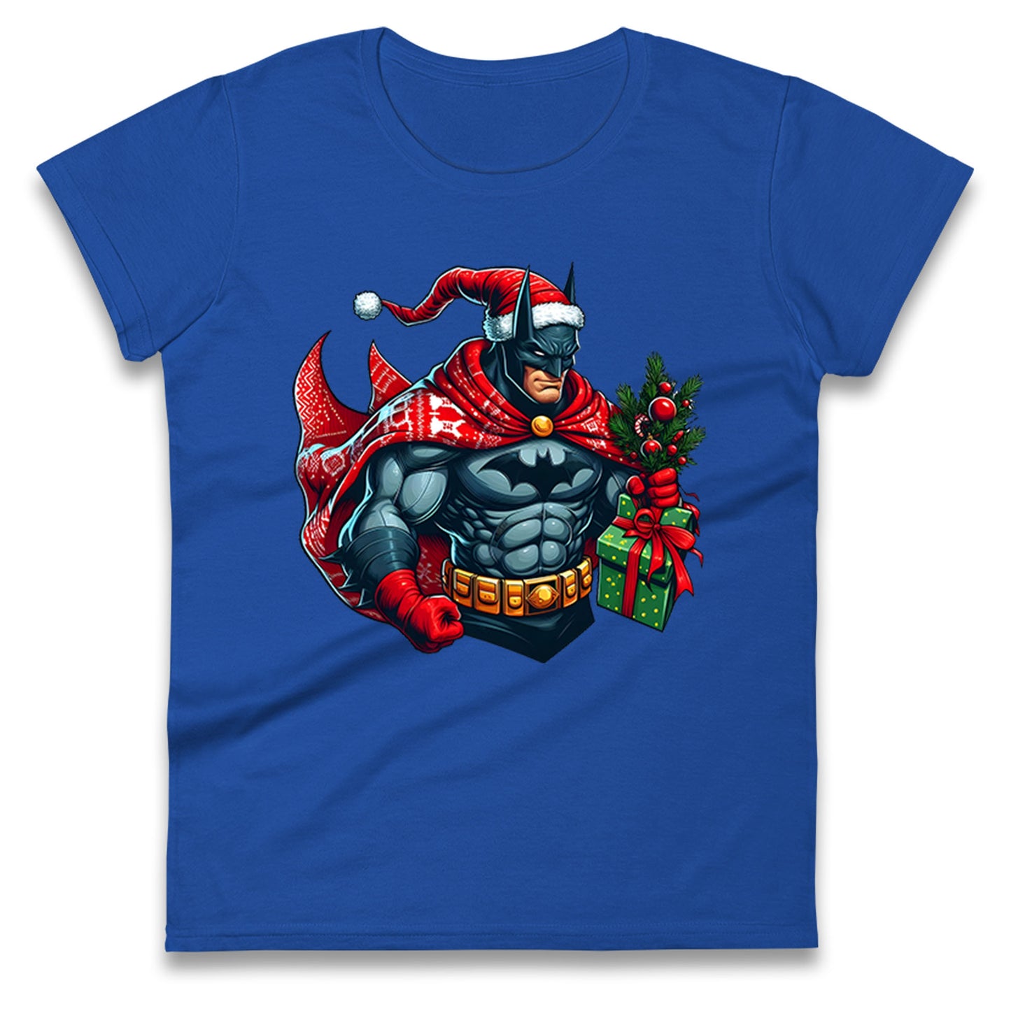 Batman Santa Ladies T Shirt