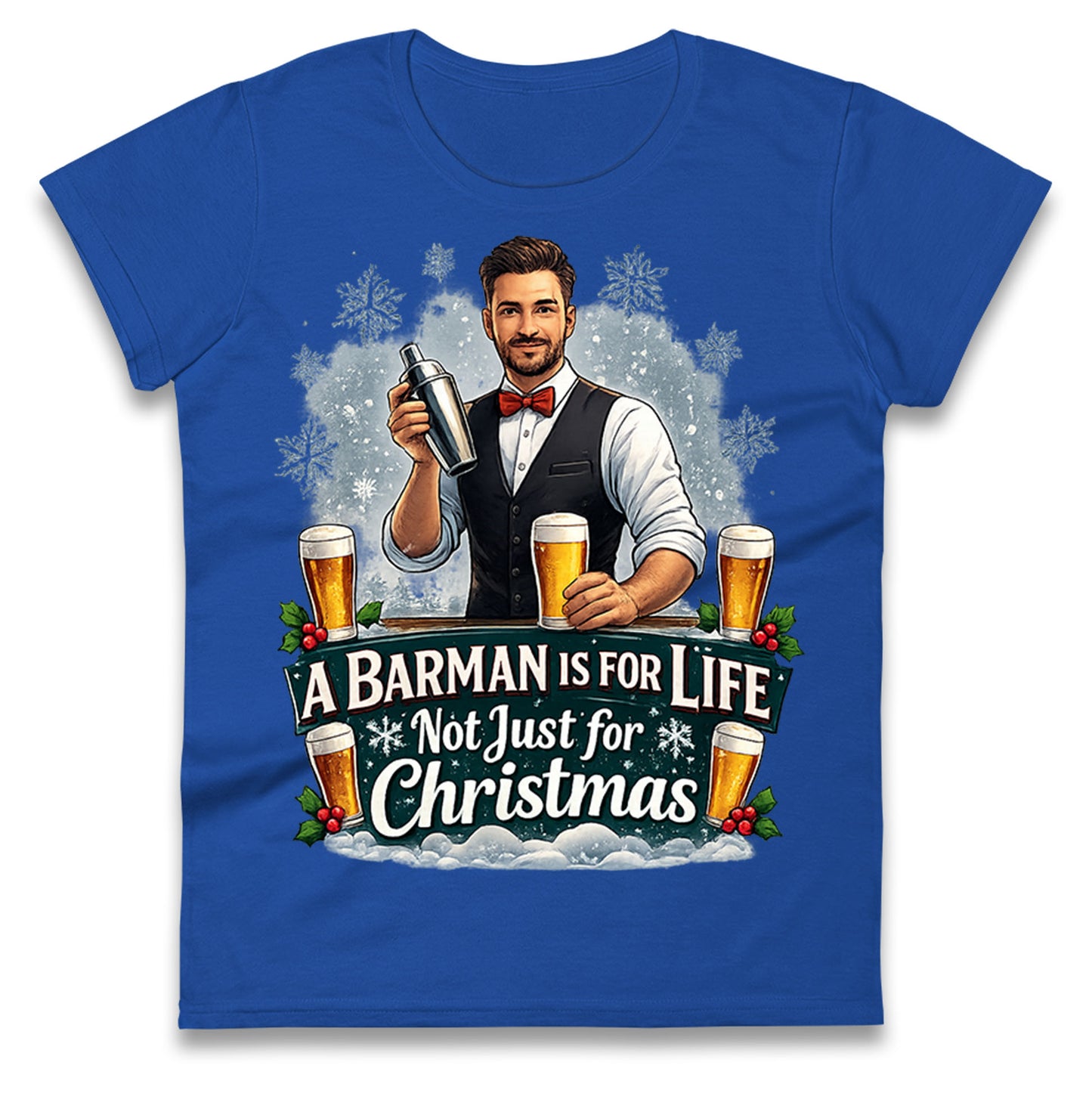 Barman Christmas Ladies T Shirt