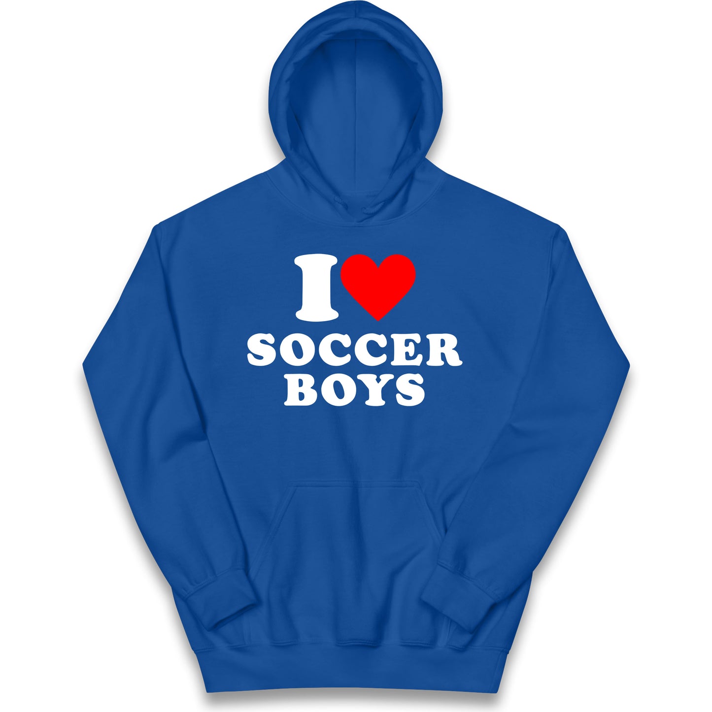 I Love Soccer Boys Kids Hoodie
