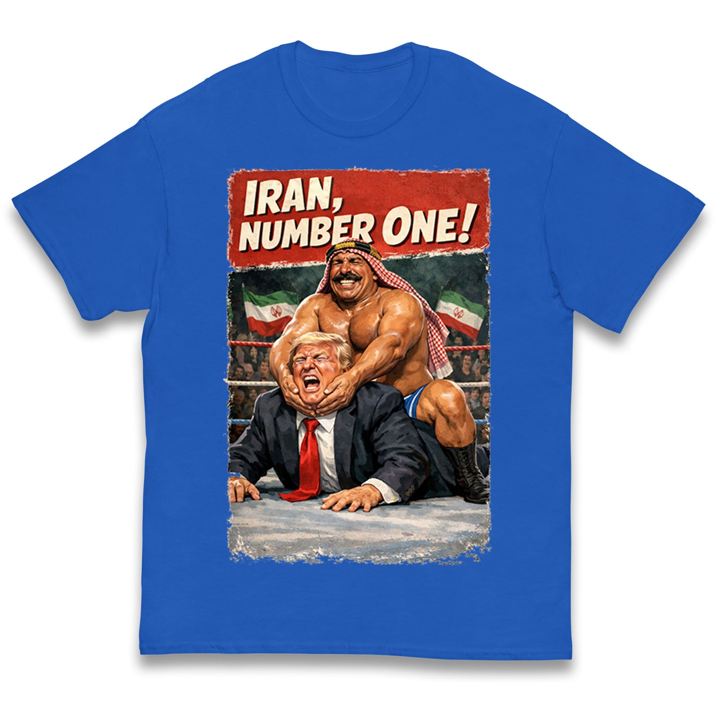 Donald Trump Iron Sheik Iran Wrestling Kids T Shirt