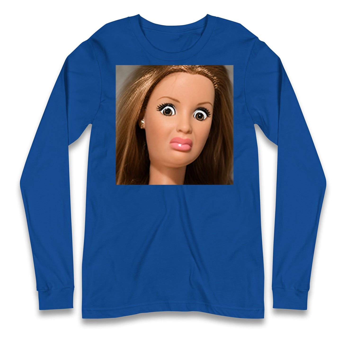 Funny Distressed Doll Face Meme Longsleeve T Shirt