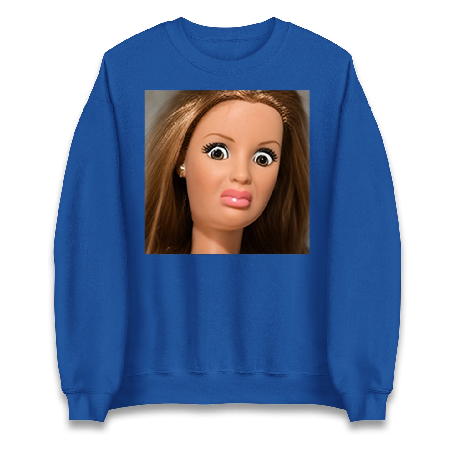 Funny Distressed Doll Face Meme Jumper