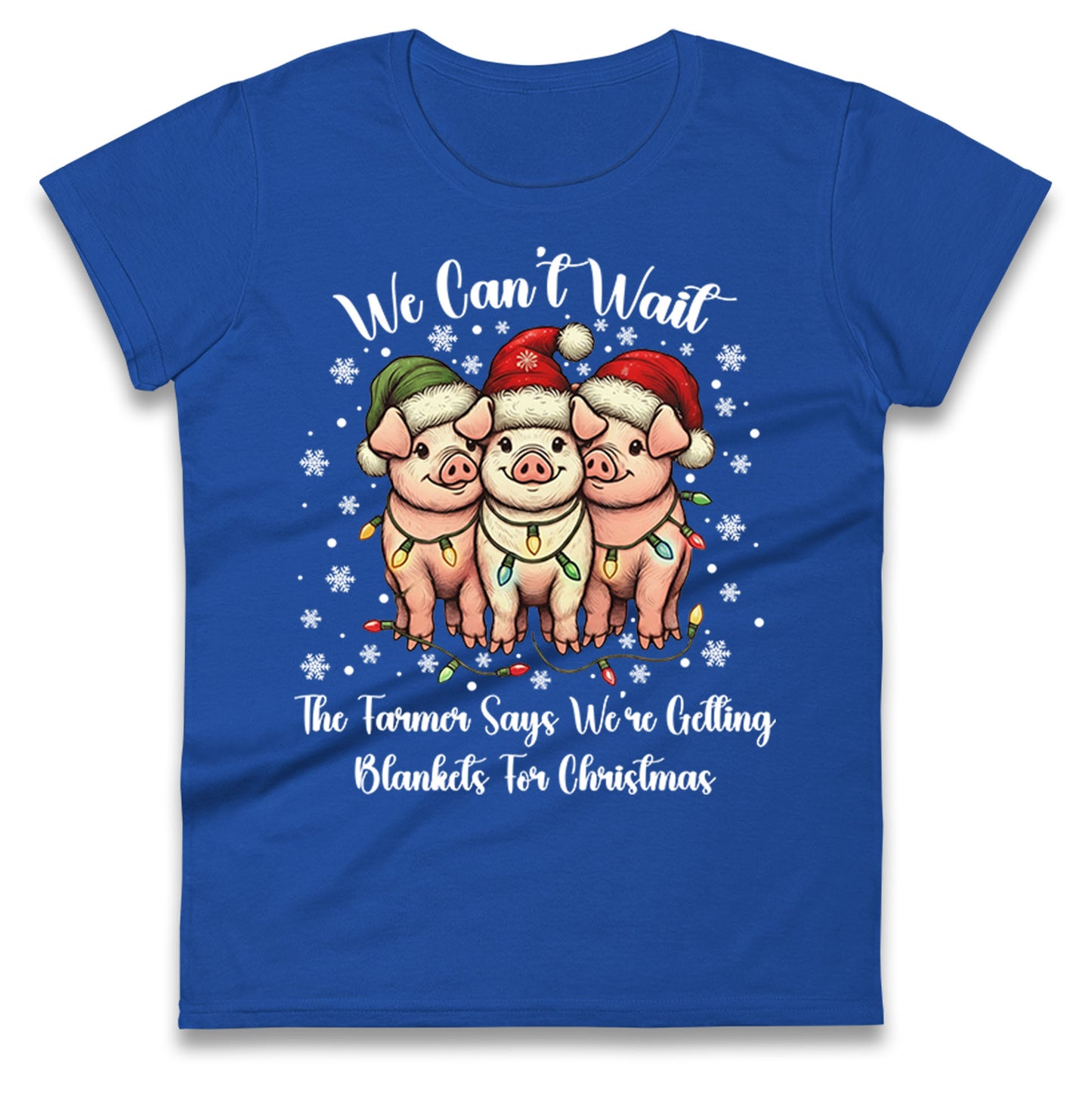 Three Pigs Christmas Ladies T Shirt