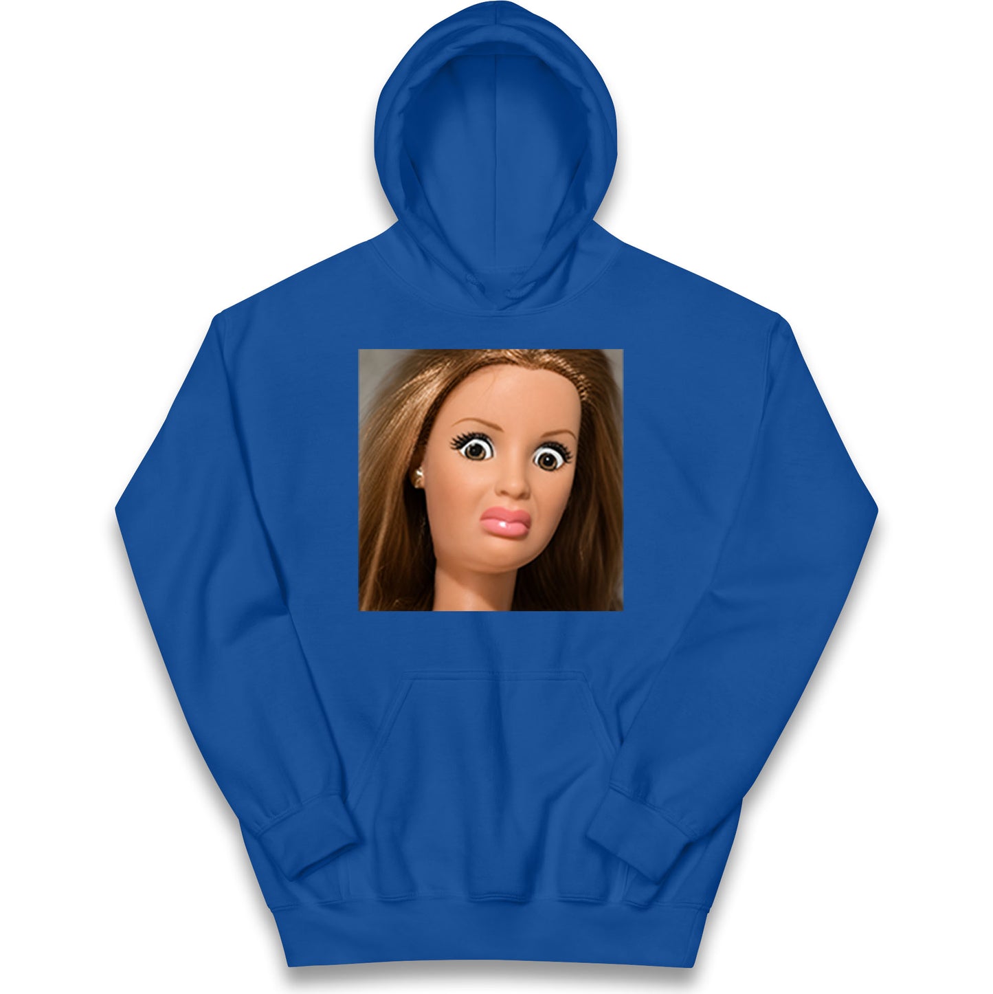 Funny Distressed Doll Face Meme Kids Hoodie
