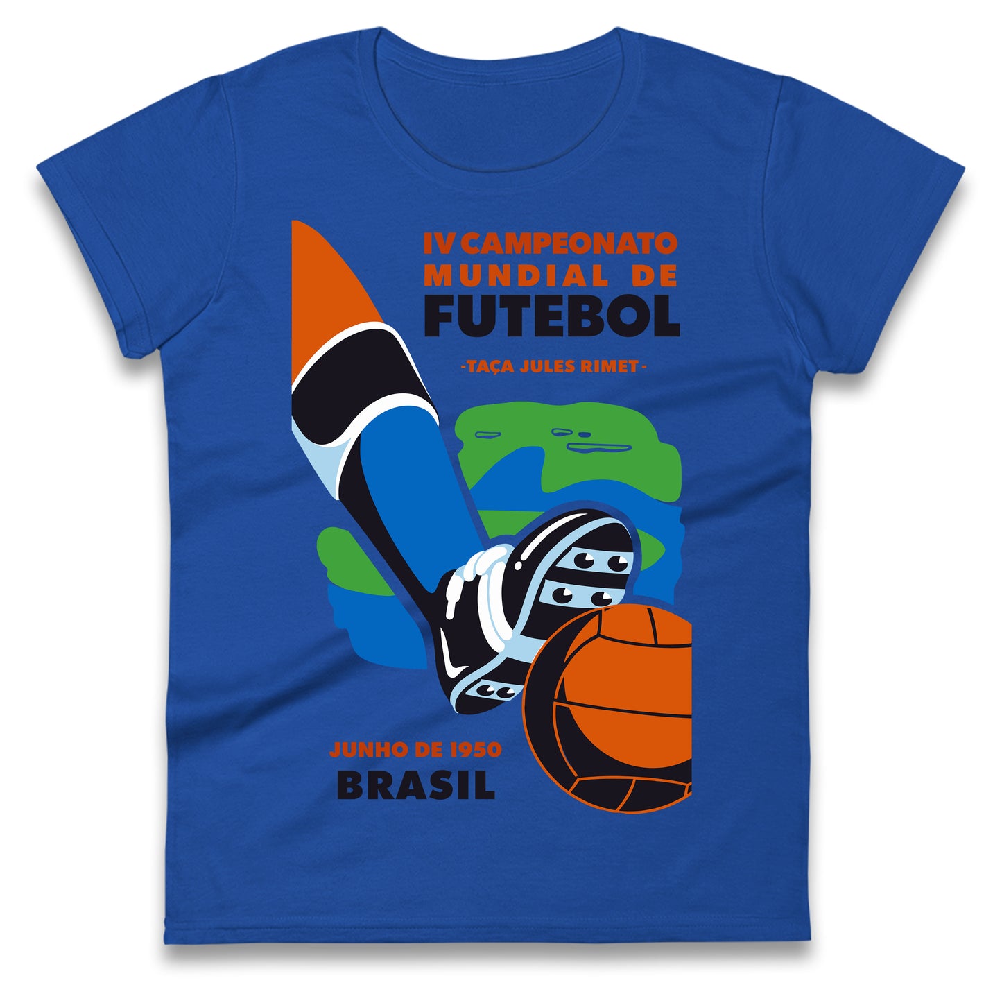 Brasil 1950 Retro World Cup Ladies T Shirt