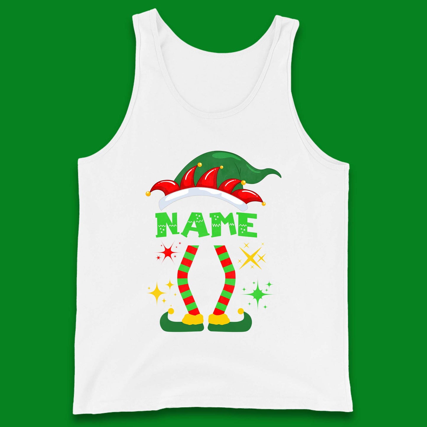 Personalised Elf Christmas Tank Top