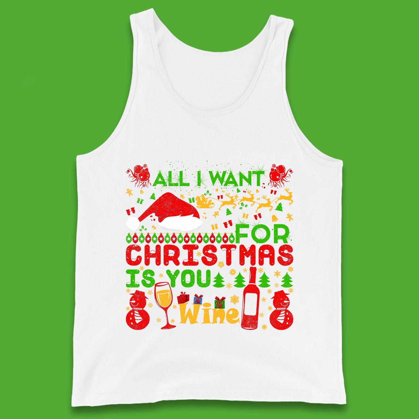 christmas wine tank top