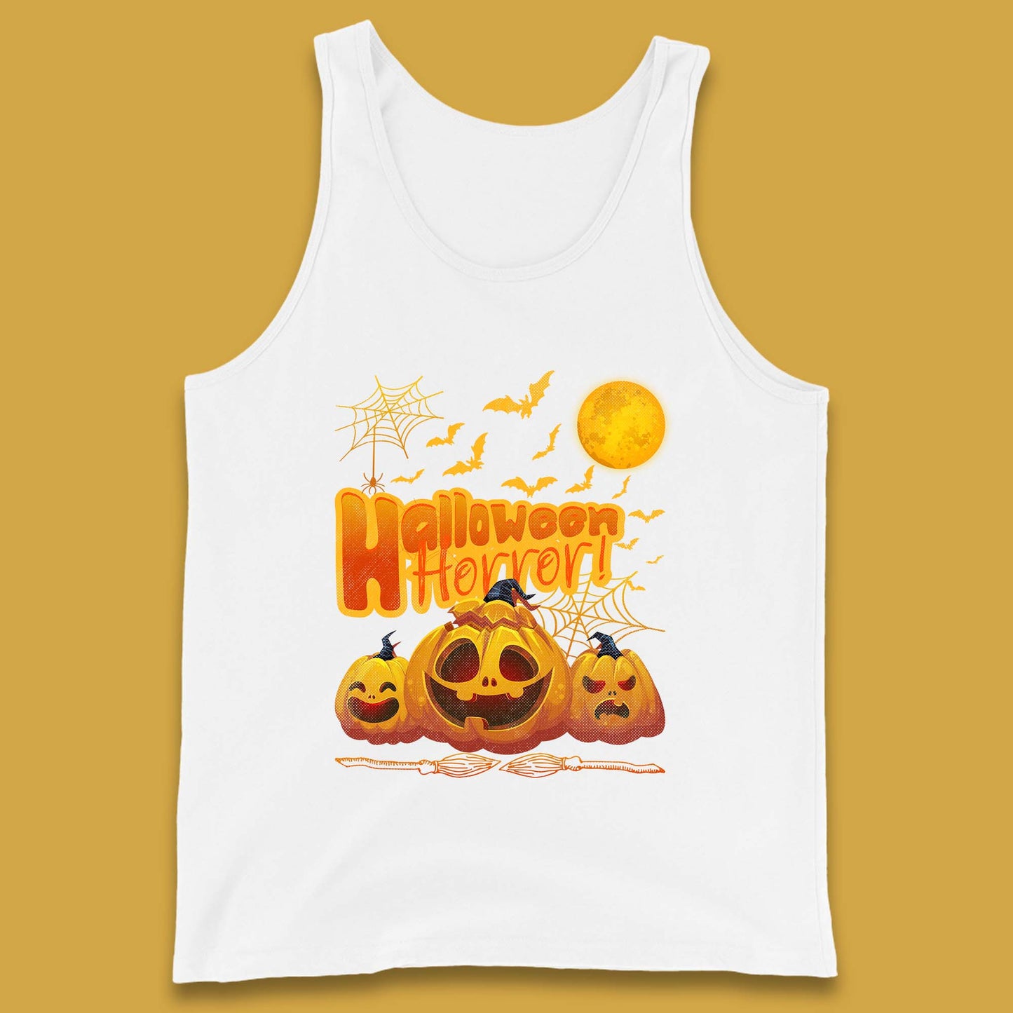 Happy Halloween Jack-o-lantern Horror Scary Monster Pumpkins Tank Top