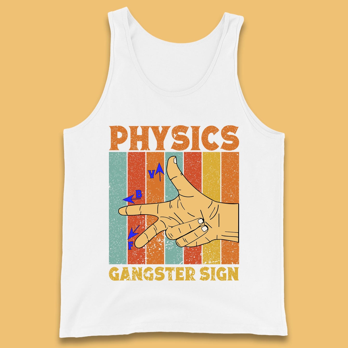 Physics Gangster Sign Right Hand Rule Funny Parody Science Scientist Tank Top