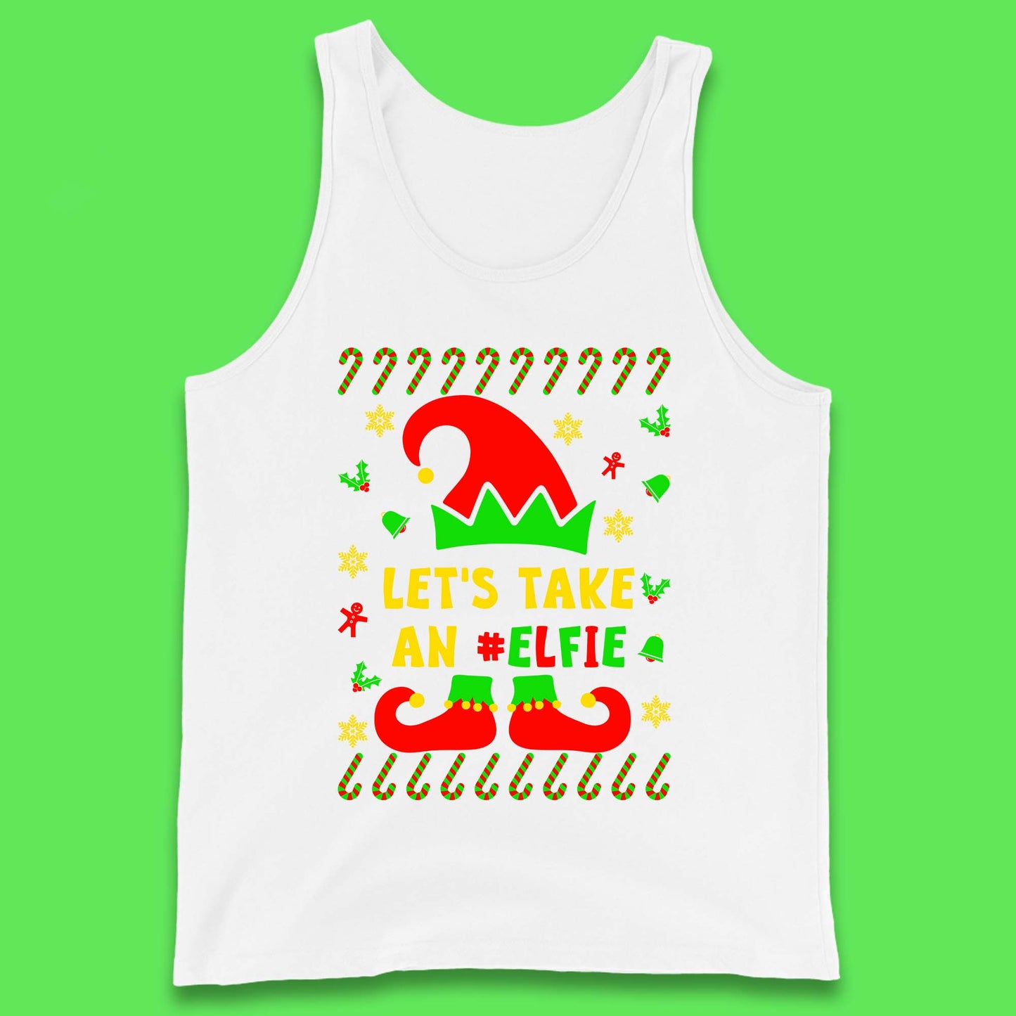 Let's Take An Elfie Christmas Tank Top