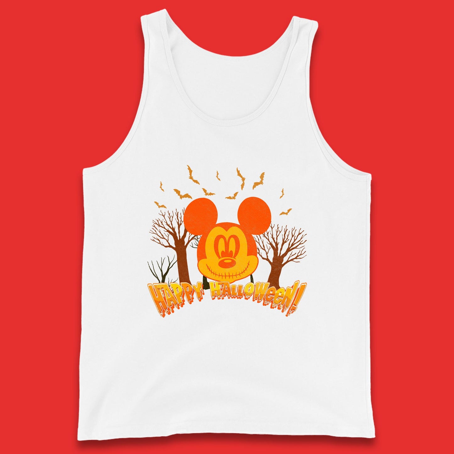 Happy Halloween Mickey Mouse Horror Scary Spooky Jack Face Halloween Disney Trip Tank Top