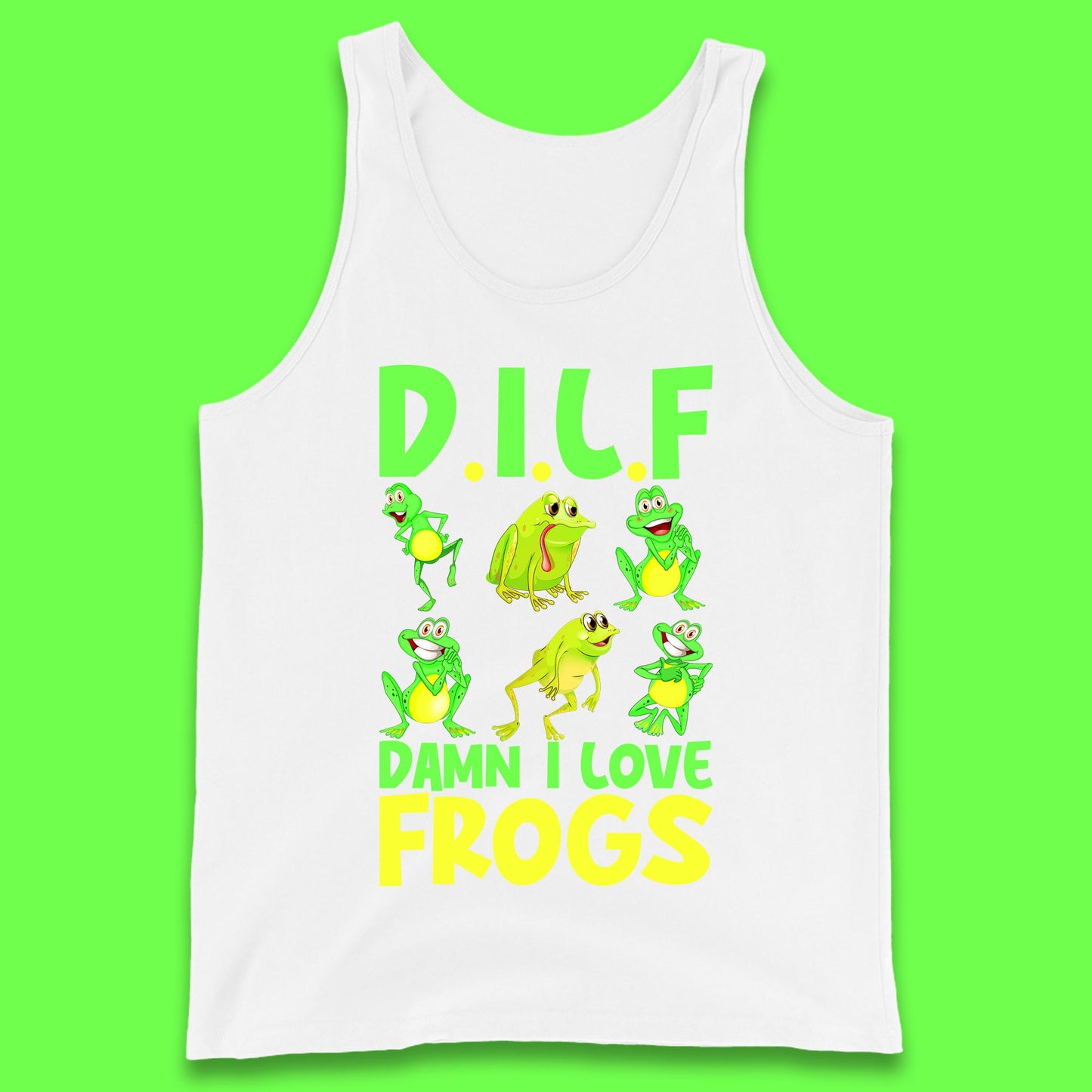 Dilf Damn I Love Frogs Funny Saying Animals Vintage Frog Lover Tank Top