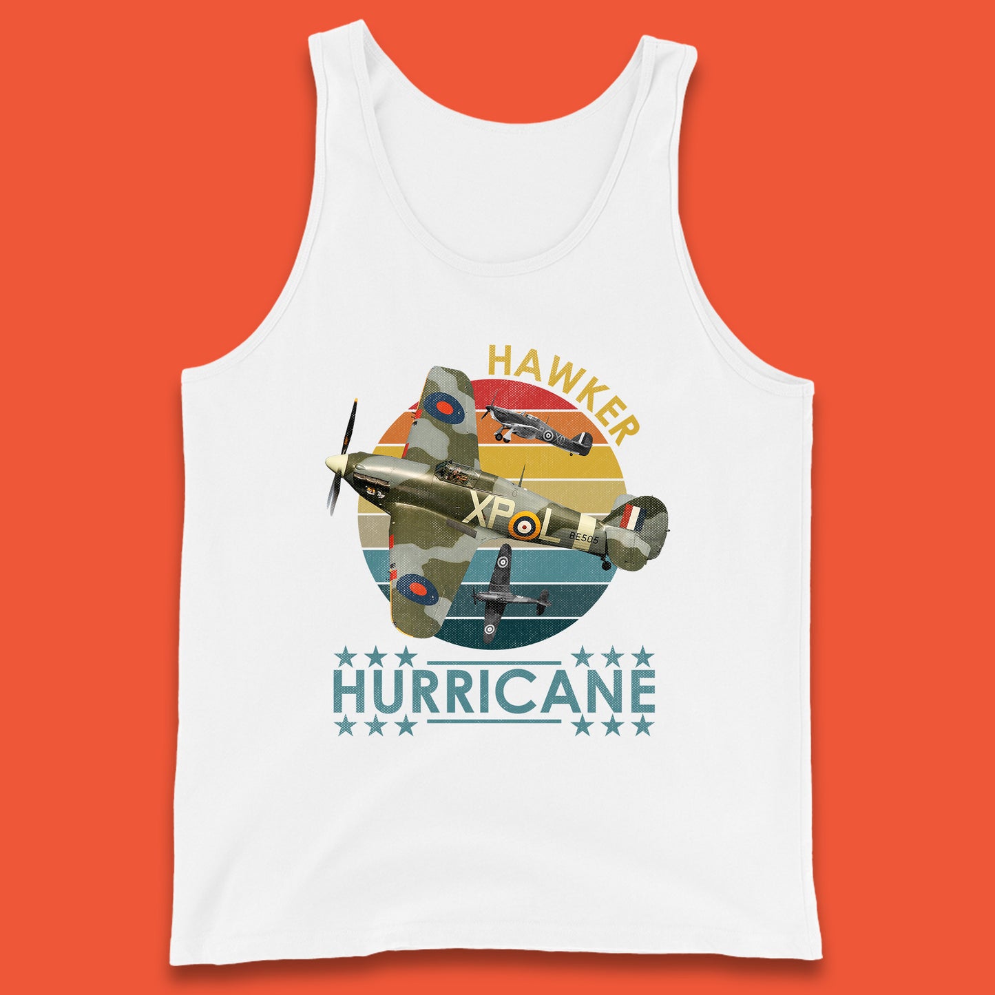 Hawker Hurricane UK Vintage WWII RAF Fighter Jet British Aircraft Royal Air Force Remembrance Day Tank Top