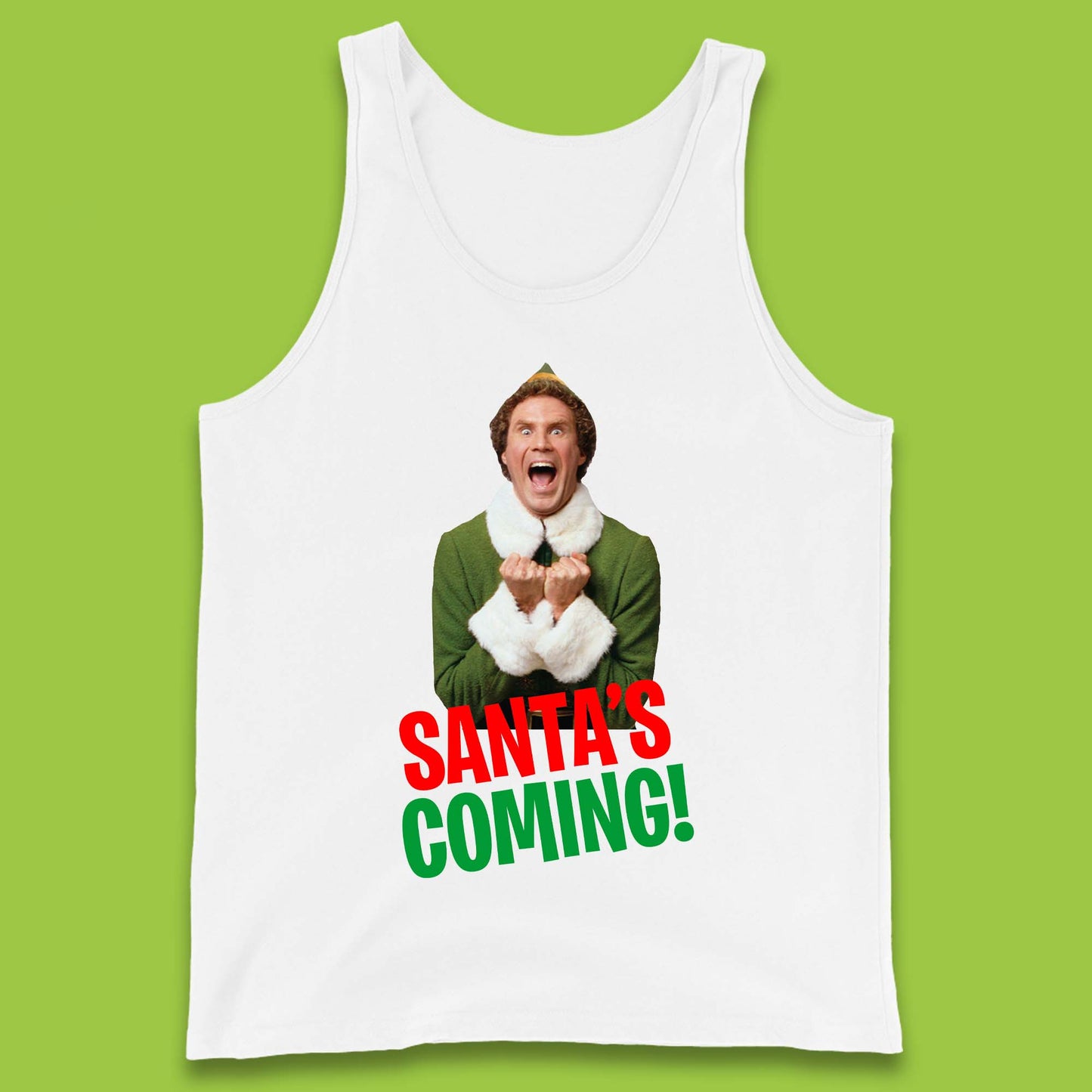 Elf Santa's Coming Christmas Tank Top