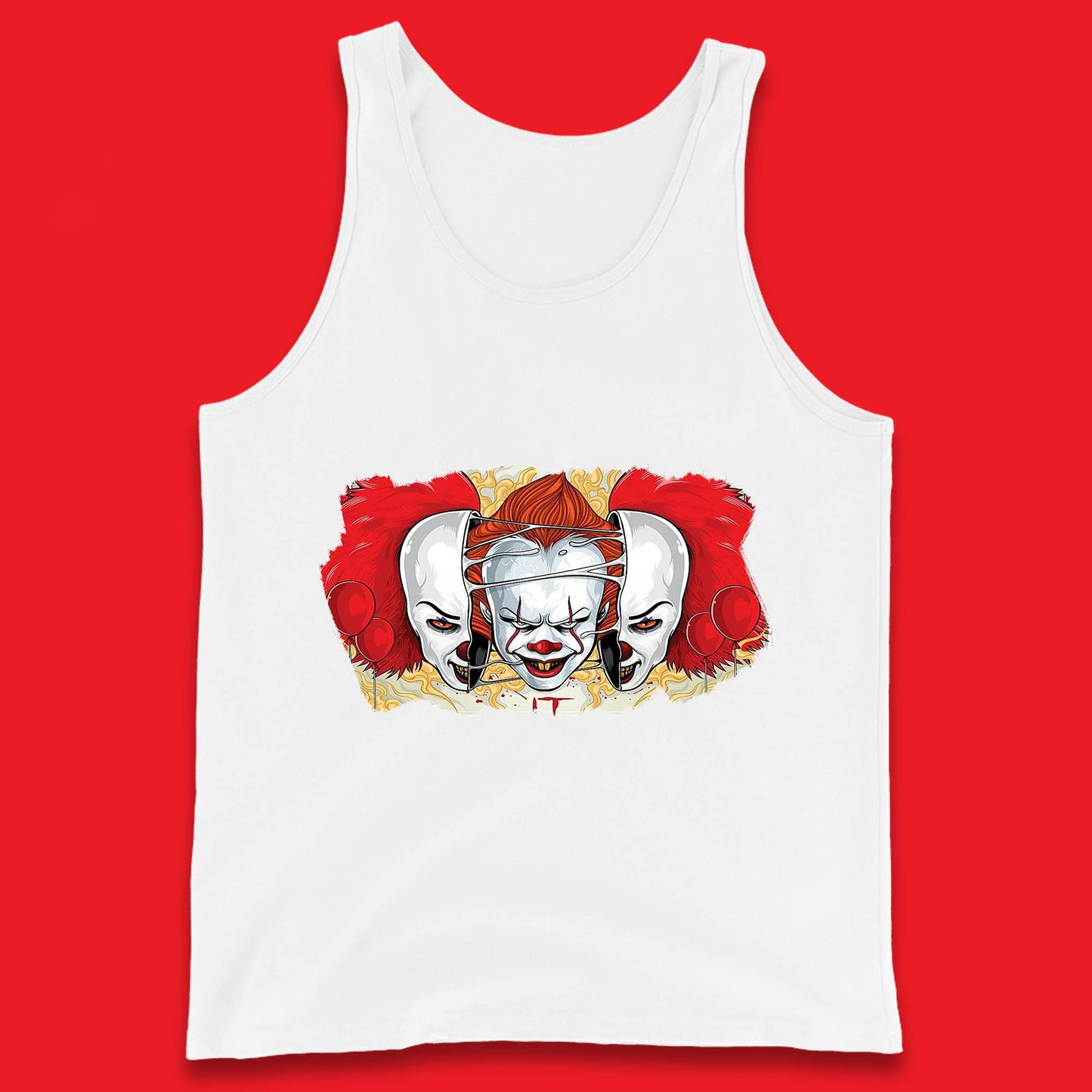 IT Pennywise Clown Halloween Horror Movie Character Evil Clown Costume Serial Killer Tank Top