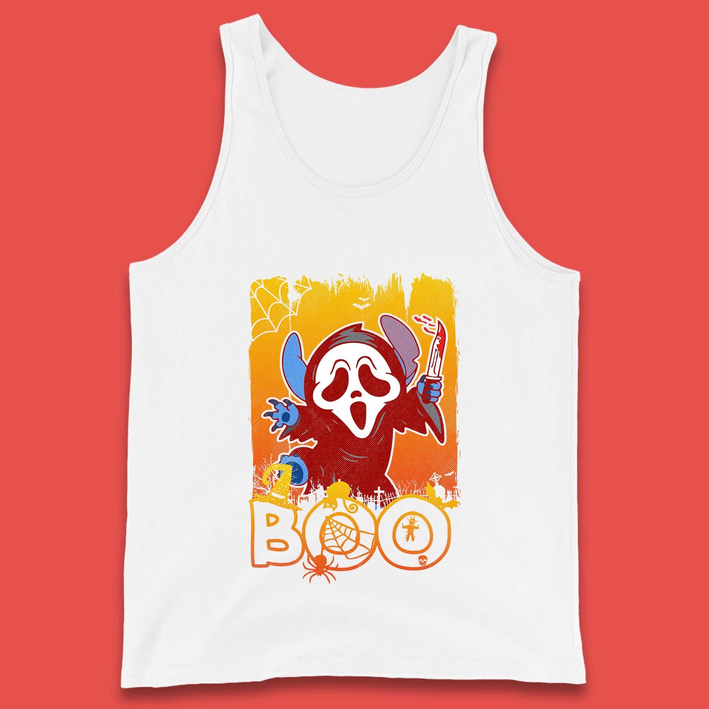 Stitch Scream Ghostface Disney Halloween Horror Movie Disney Lilo & Stitch Tank Top