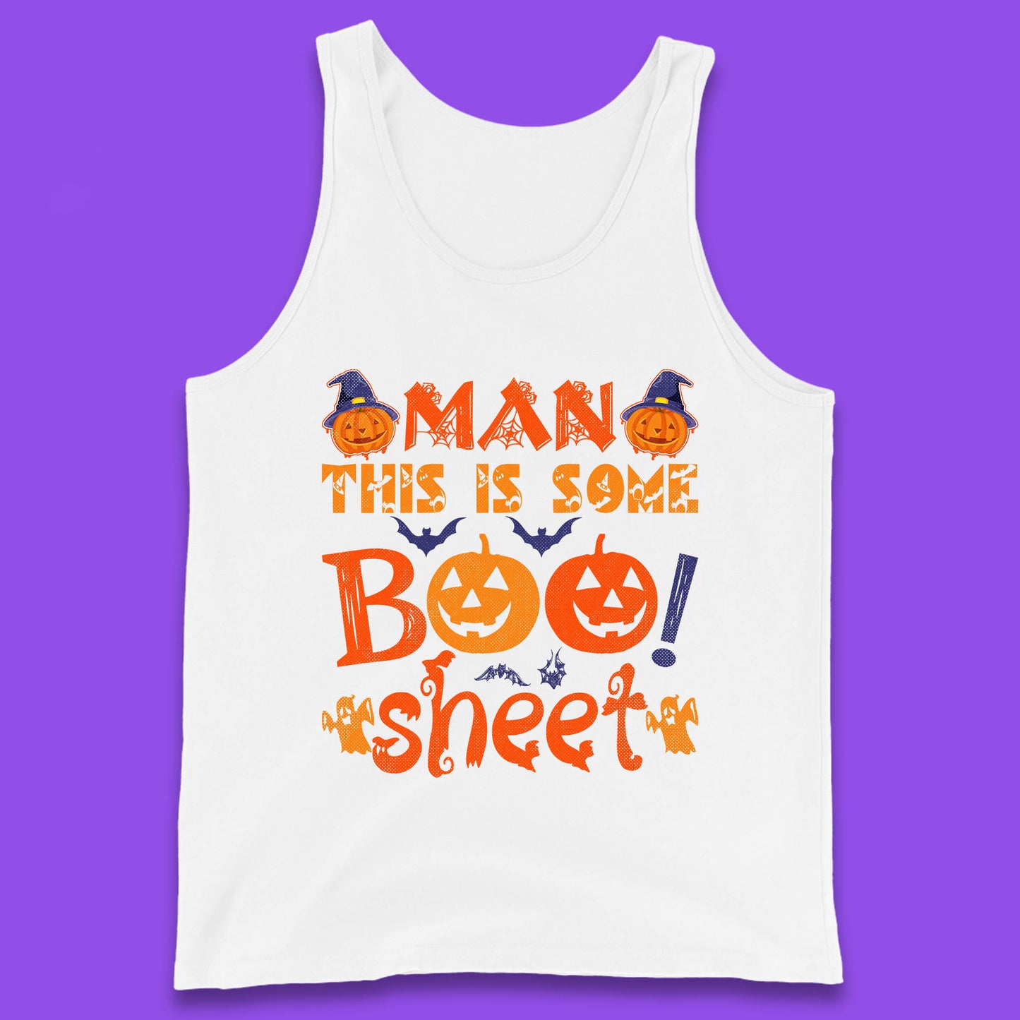 Man This Is Some Boo Sheet Funny Ghost Halloween Costume Tank Top