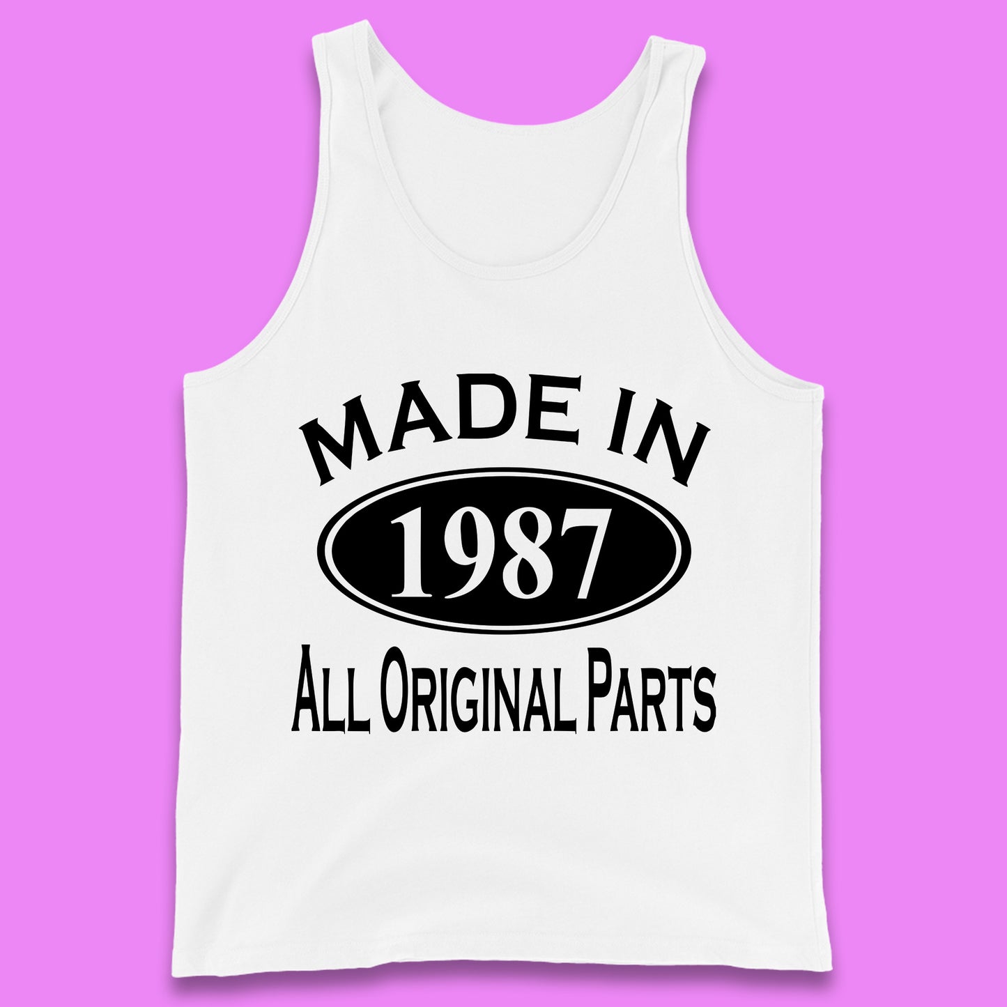 Made In 1987 All Original Parts Vintage Retro 36th Birthday Funny 36 Years Old Birthday Gift Tank Top