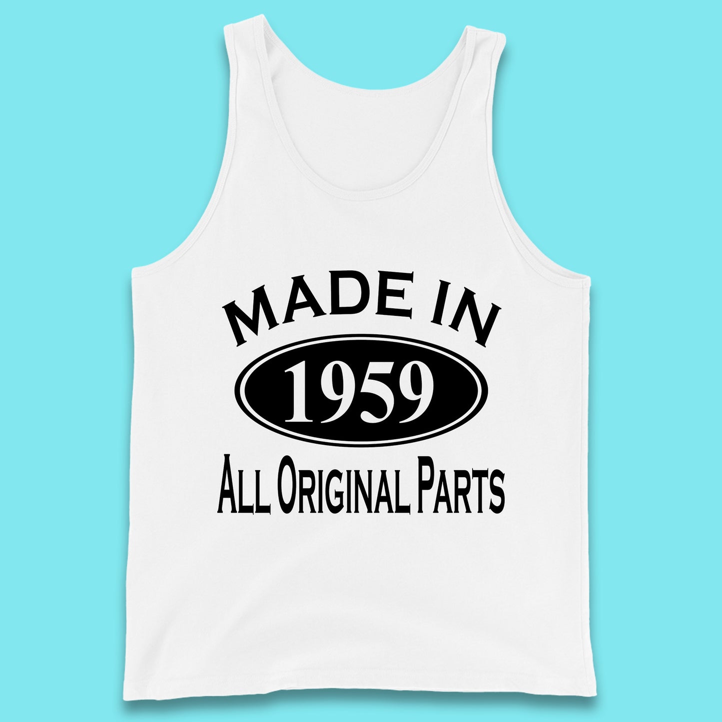 Made In 1959 All Original Parts Vintage Retro 64th Birthday Funny 64 Years Old Birthday Gift Tank Top