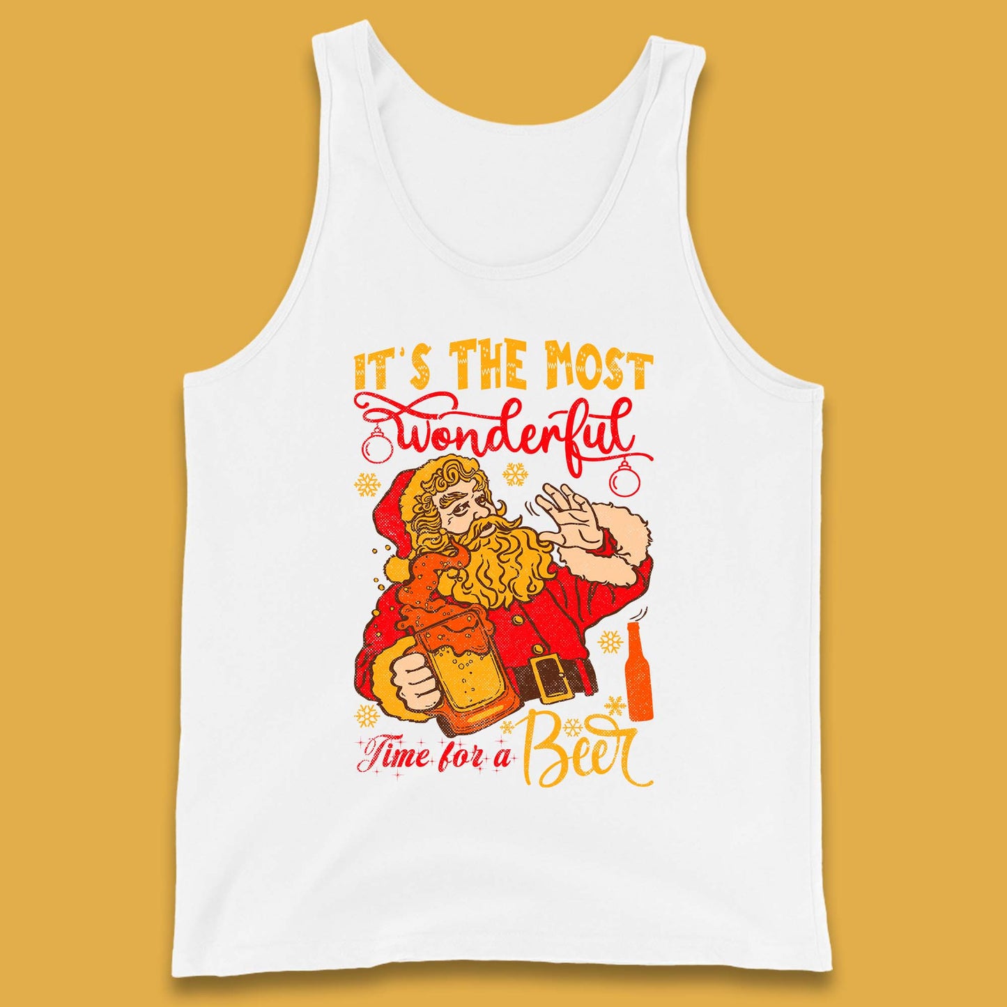 Santa Beer Time Christmas Tank Top