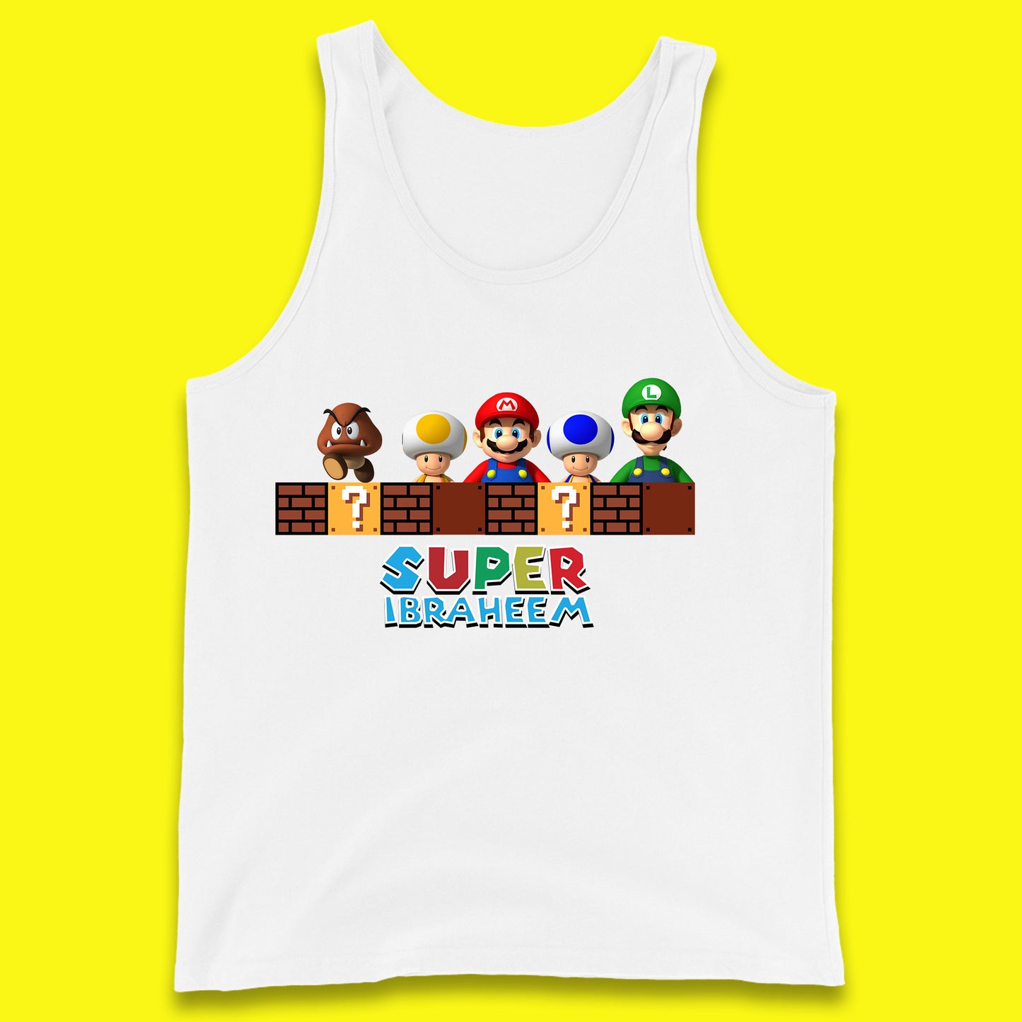 Personalised Super Mario Game Series Your Name Mario Bros Luigi Toad Mega Goomba Mario Tank Top