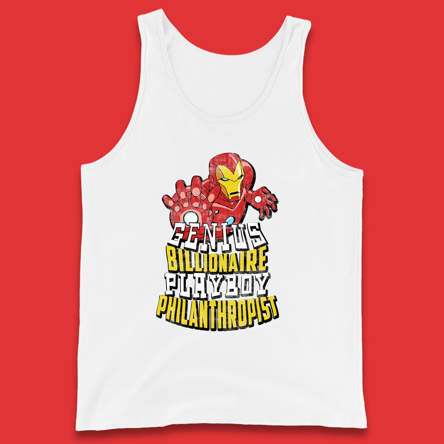 Tony Stark Quote Genius Billionaire Playboy Philanthropist Marvel Avenger Iron Man Superhero Movie Character Tank Top