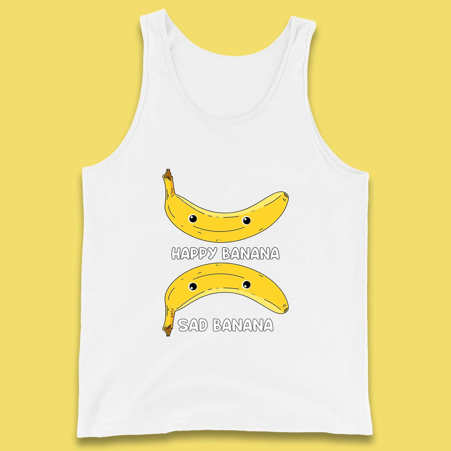 Happy Banana Sad Banana Funny Meme Pun Joke Smiling Face Tank Top