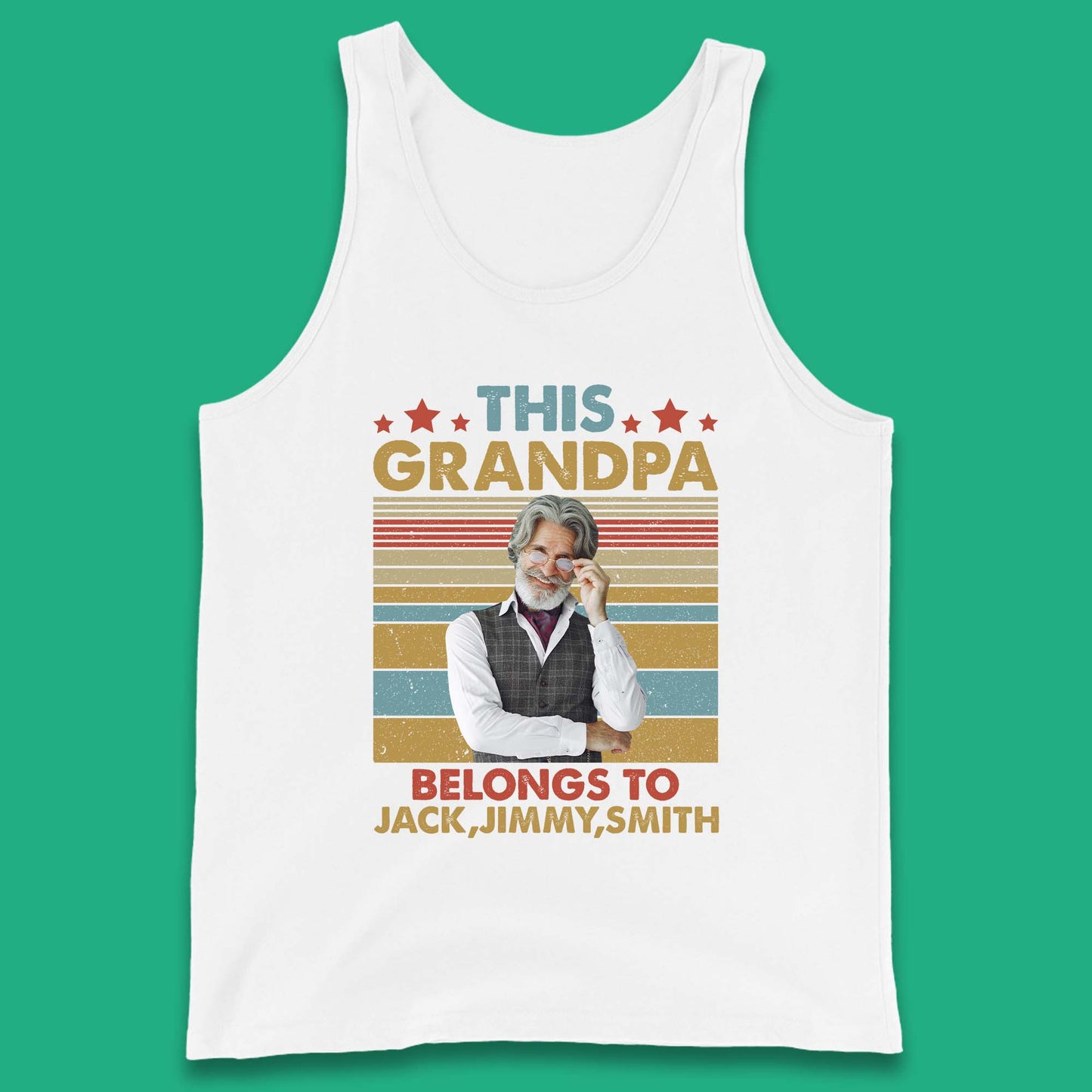Personalised This Grandpa Belongs To Tank Top