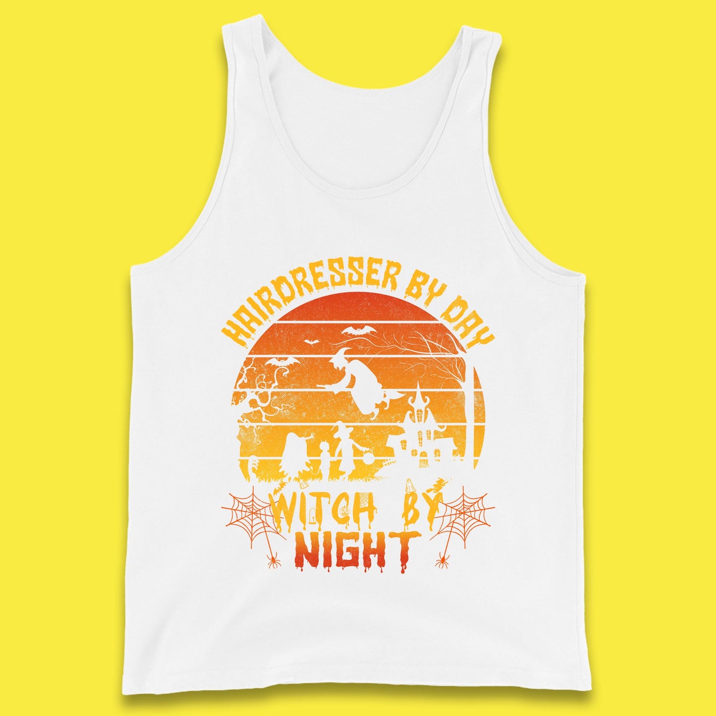 Hairdresser By Day Witch By Night Funny Halloween Hairstylist Spooky Witch Tank Top